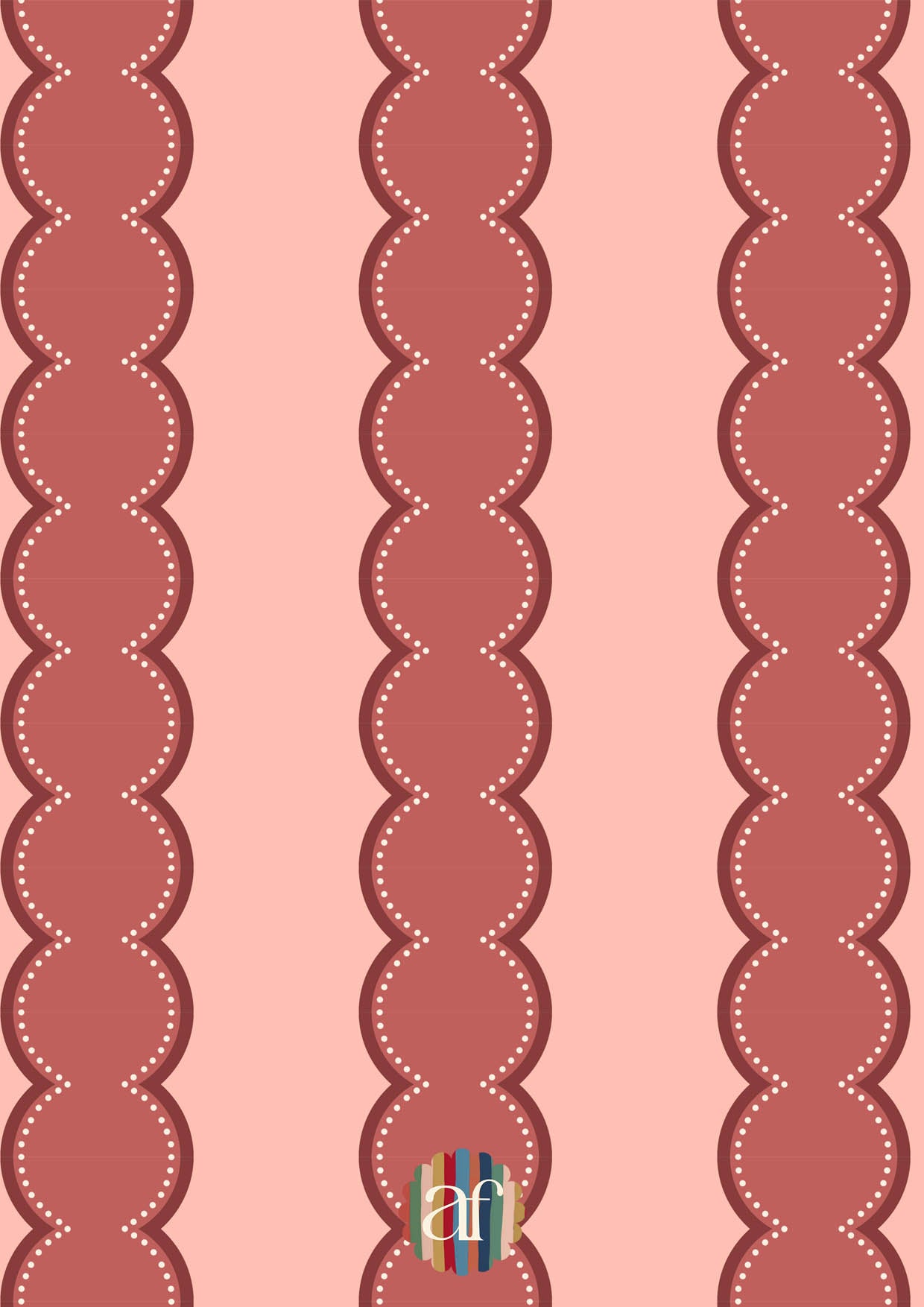 Bobbin Stripes Wallpaper - Warm Pink