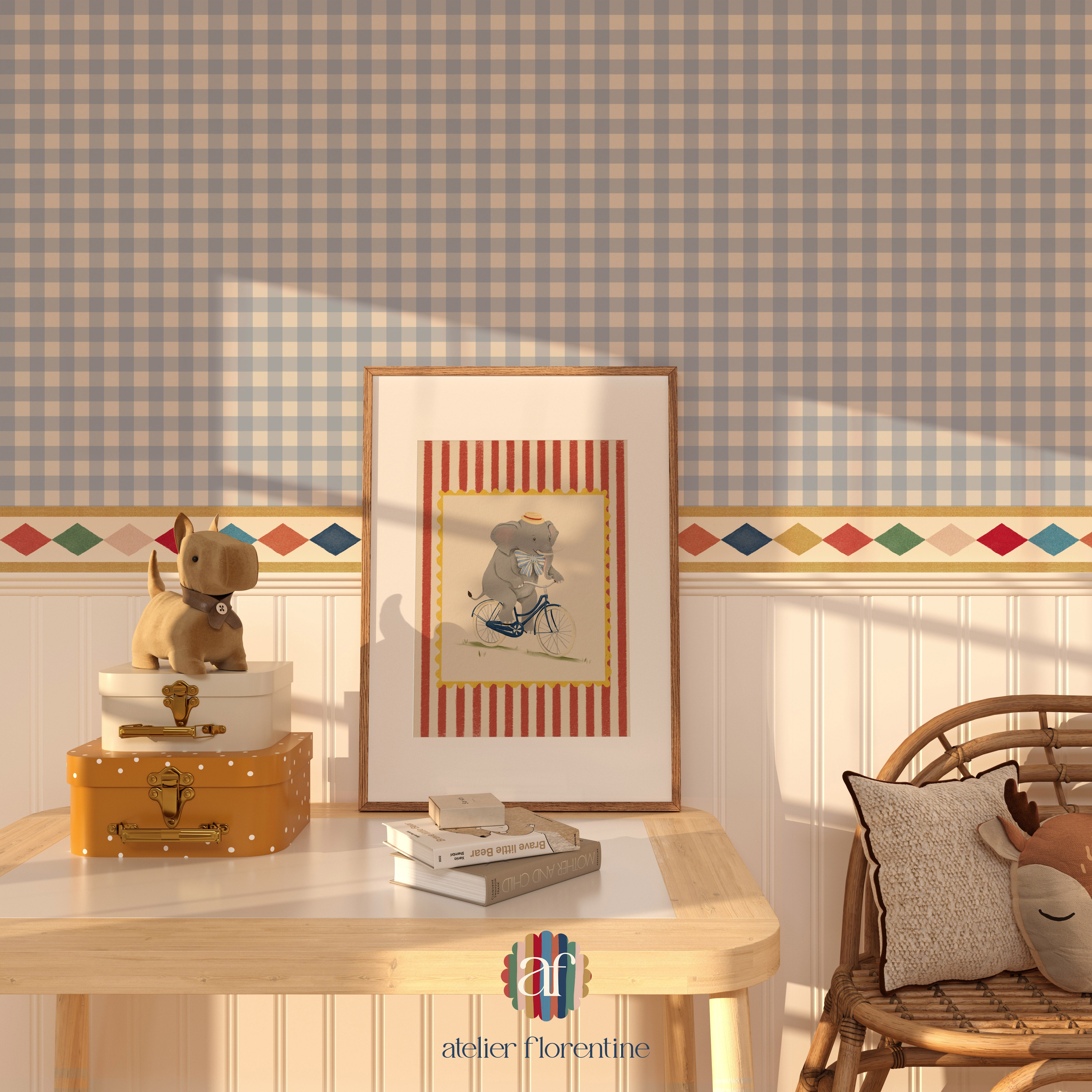 Easy apply removable wallpaper border for kids’ room peel and stick