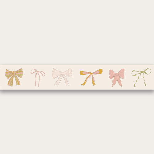 Peel and stick wallpaper border for kids nursery decor bows girls room