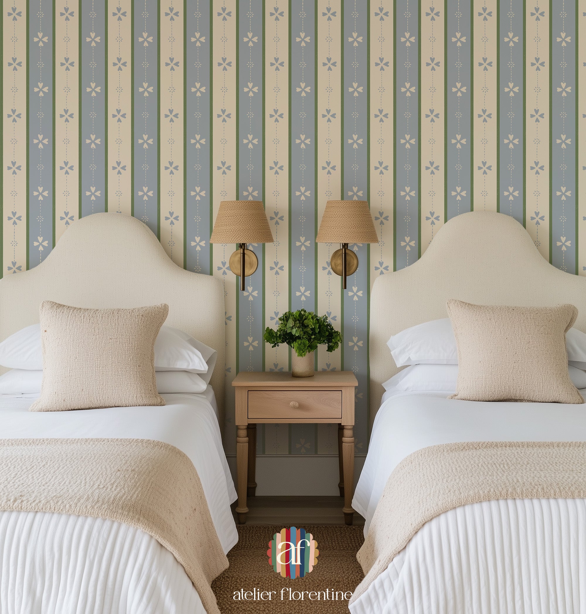 Cottage Stripe Wallpaper - Mix