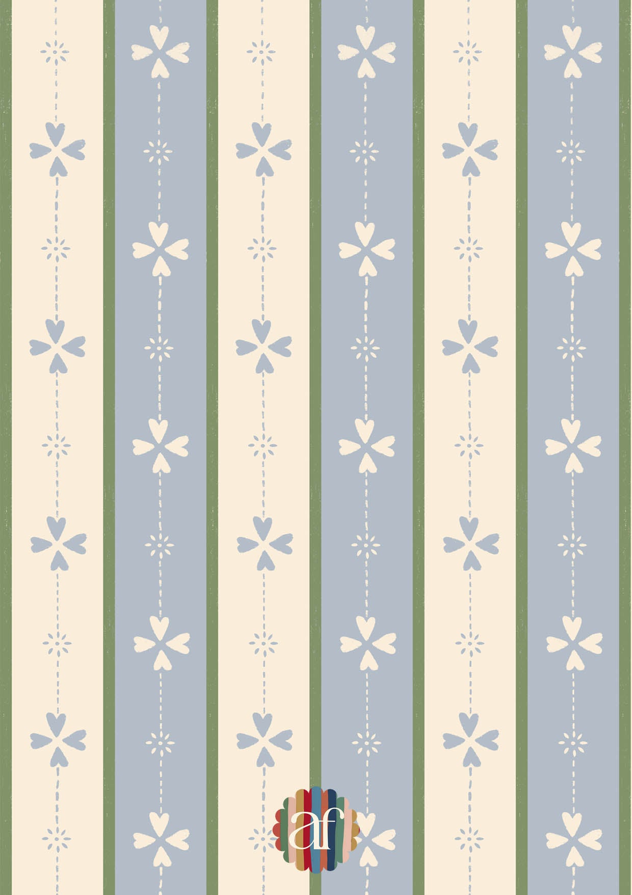 Cottage Stripe Wallpaper - Mix