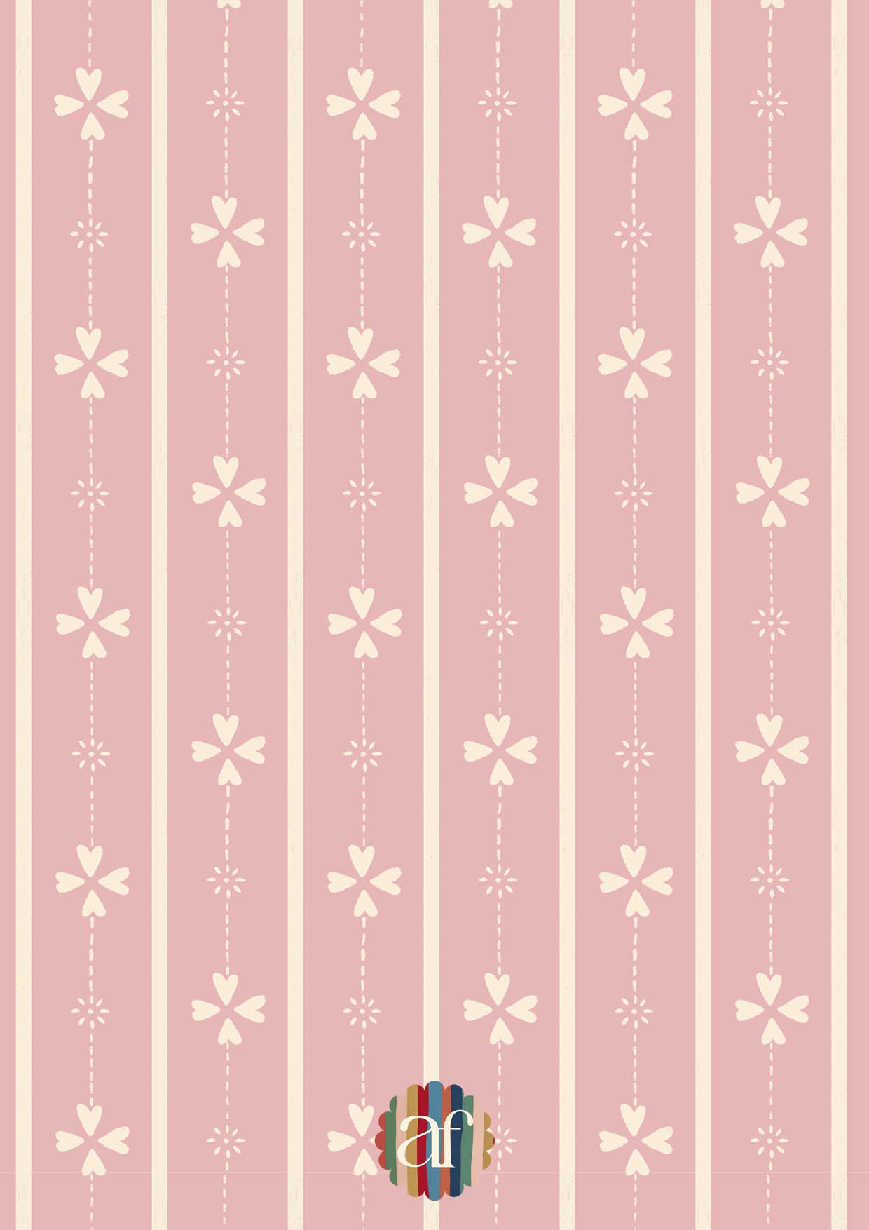 Cottage Stripe Wallpaper - Pink