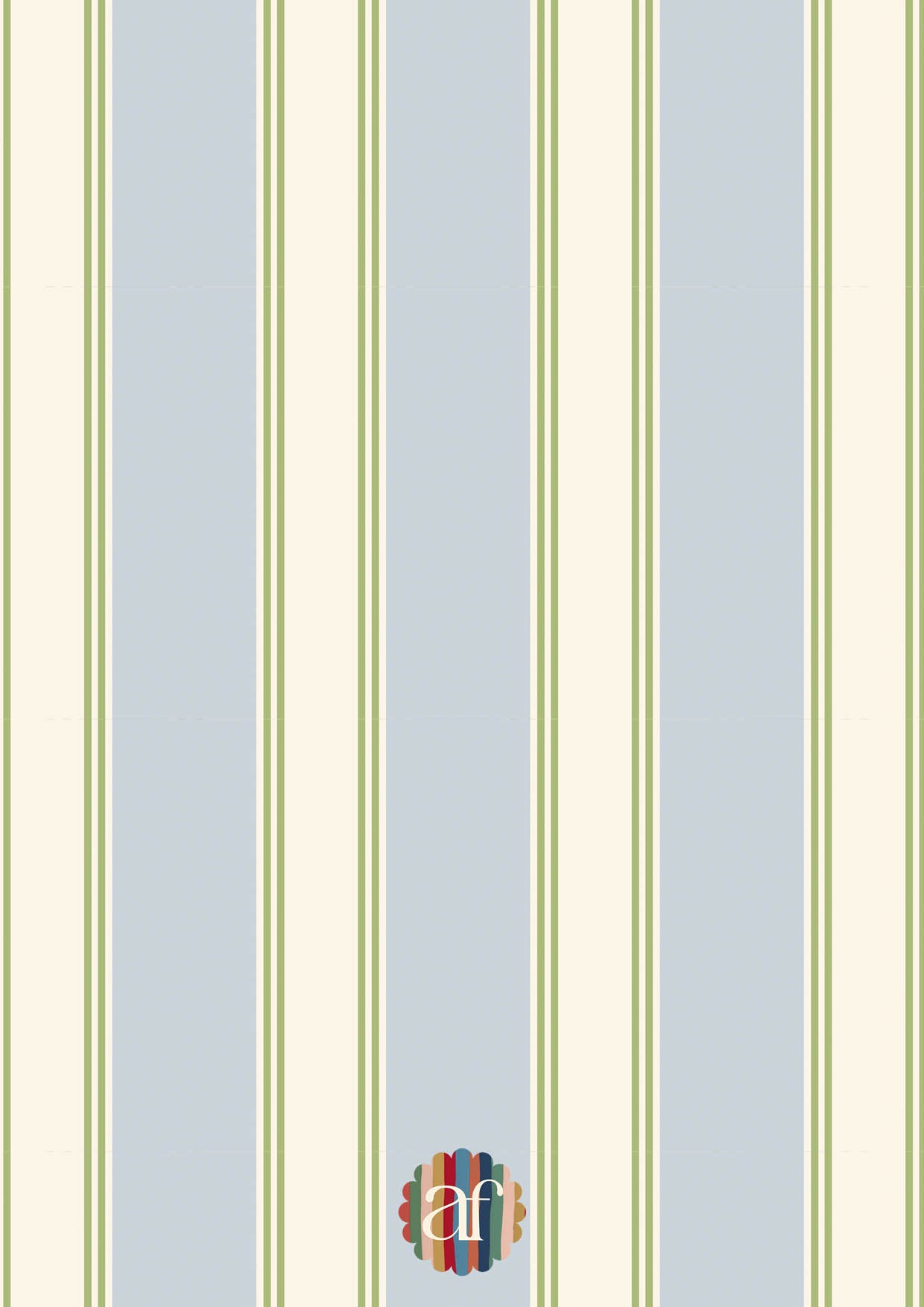 Double Striped Wallpaper - Blue and Green