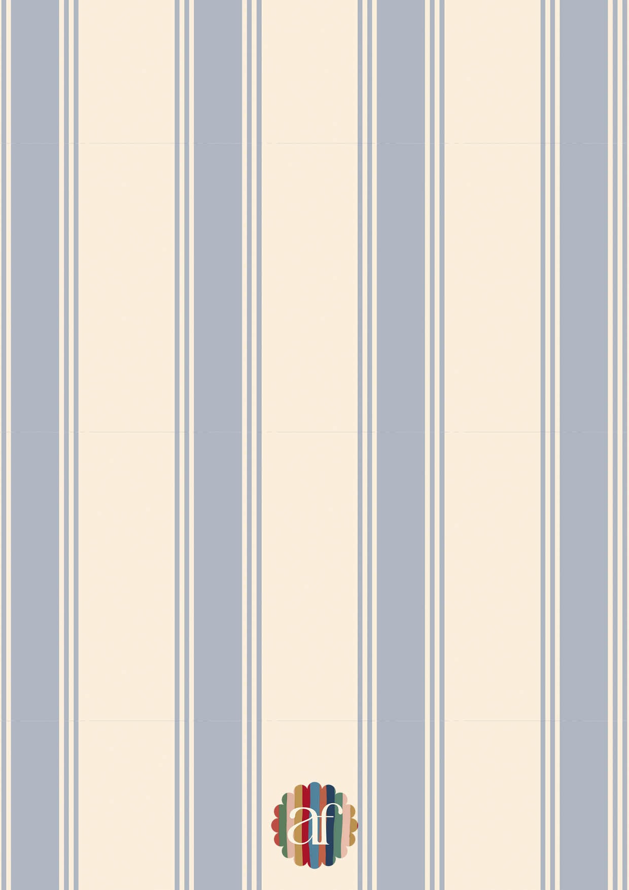 Double Striped Wallpaper - Ocean Blue