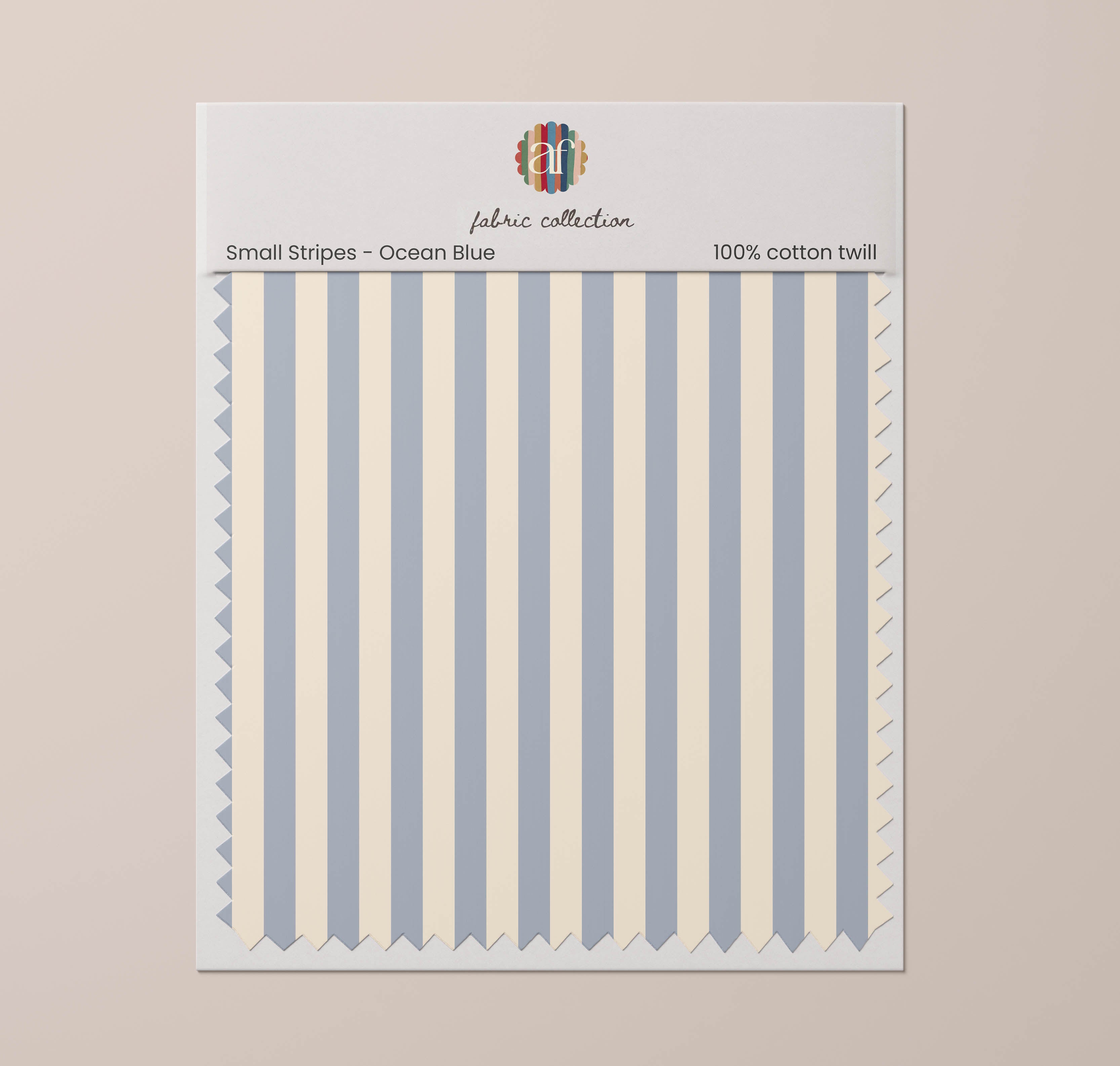 Nursery Fabric - Small Stripes Ocean Blue