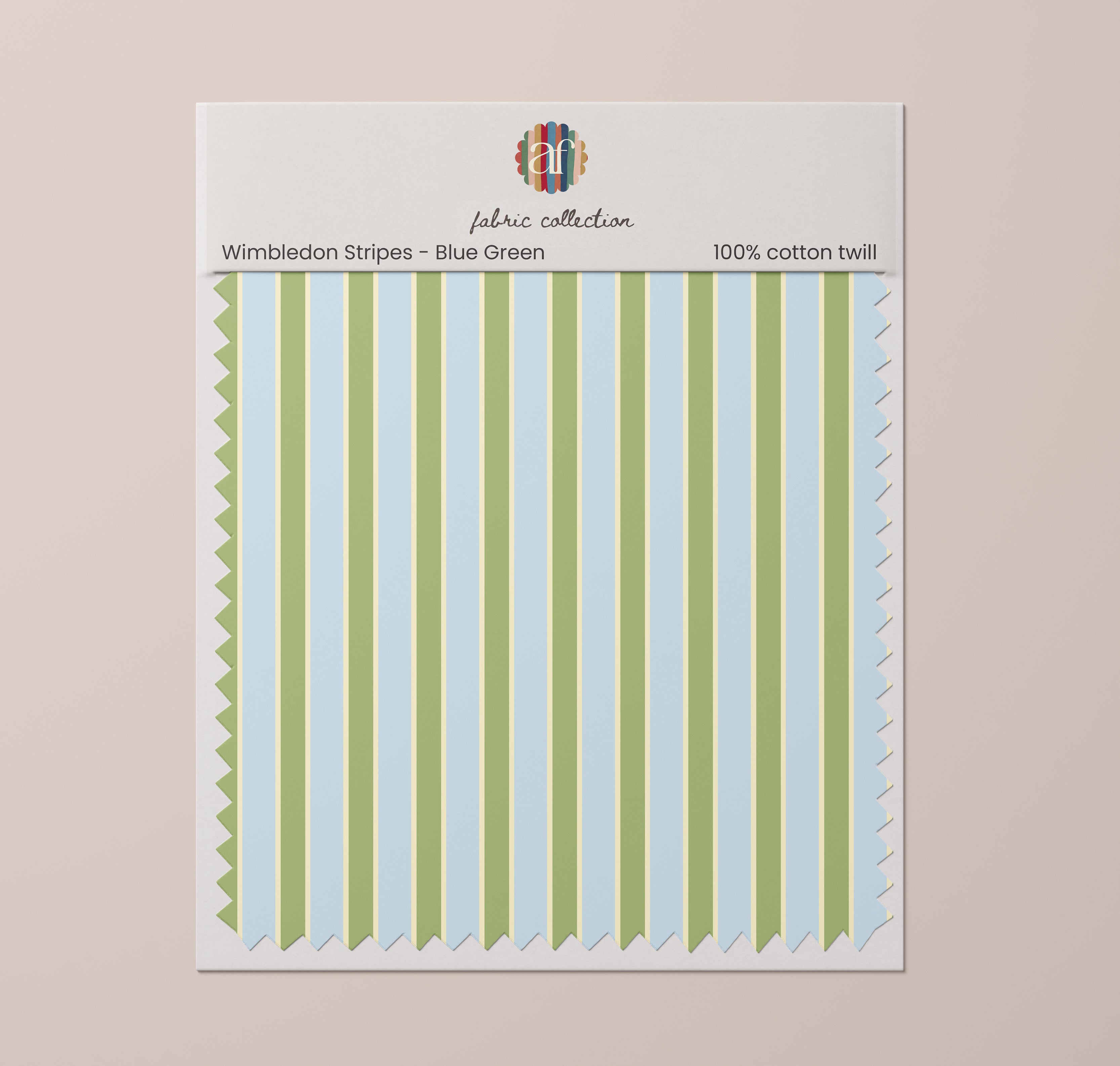 Nursery Fabric - Wimbledon Stripes Blue Green