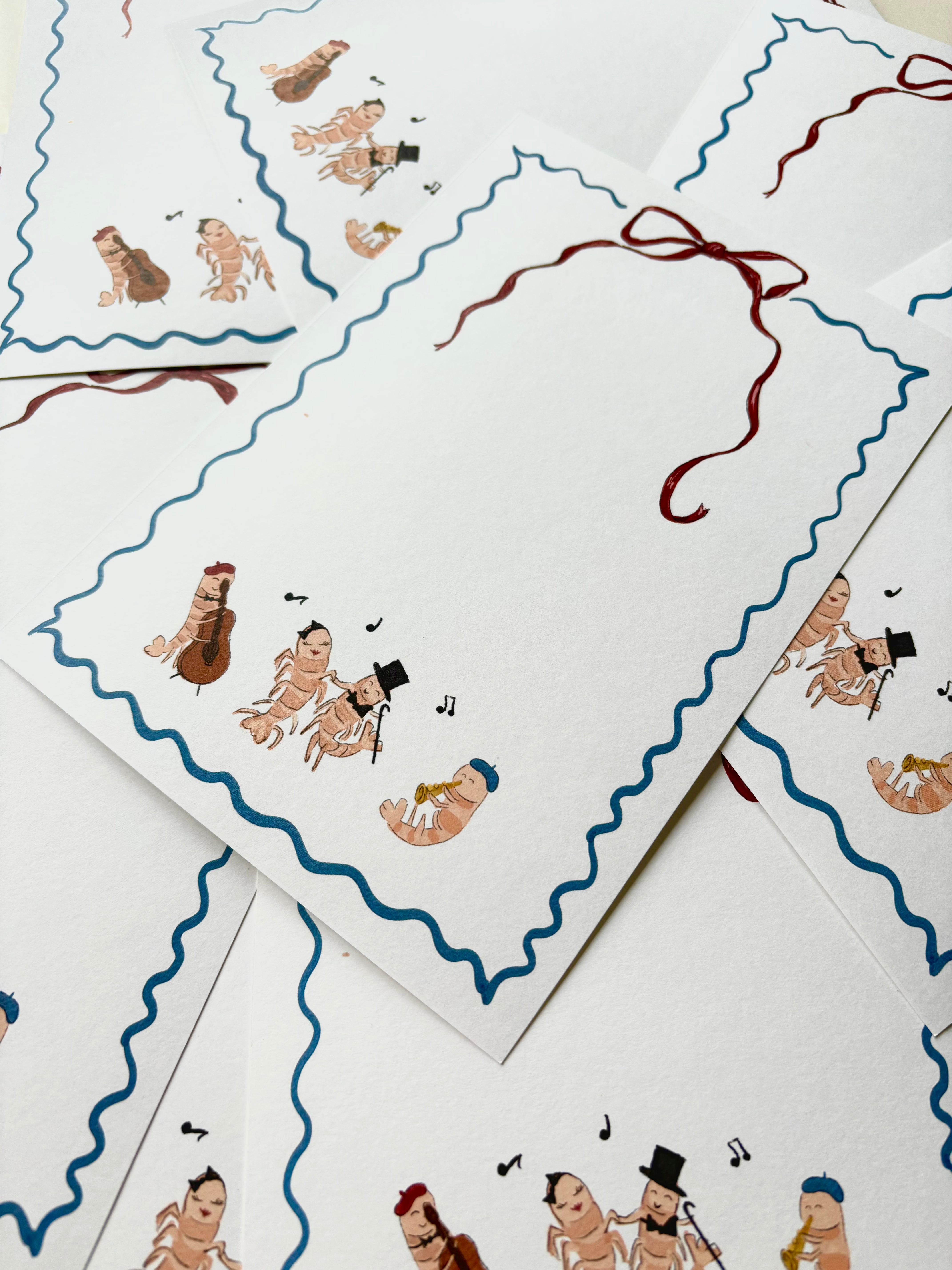 Menu Cards Dancing Shrimps