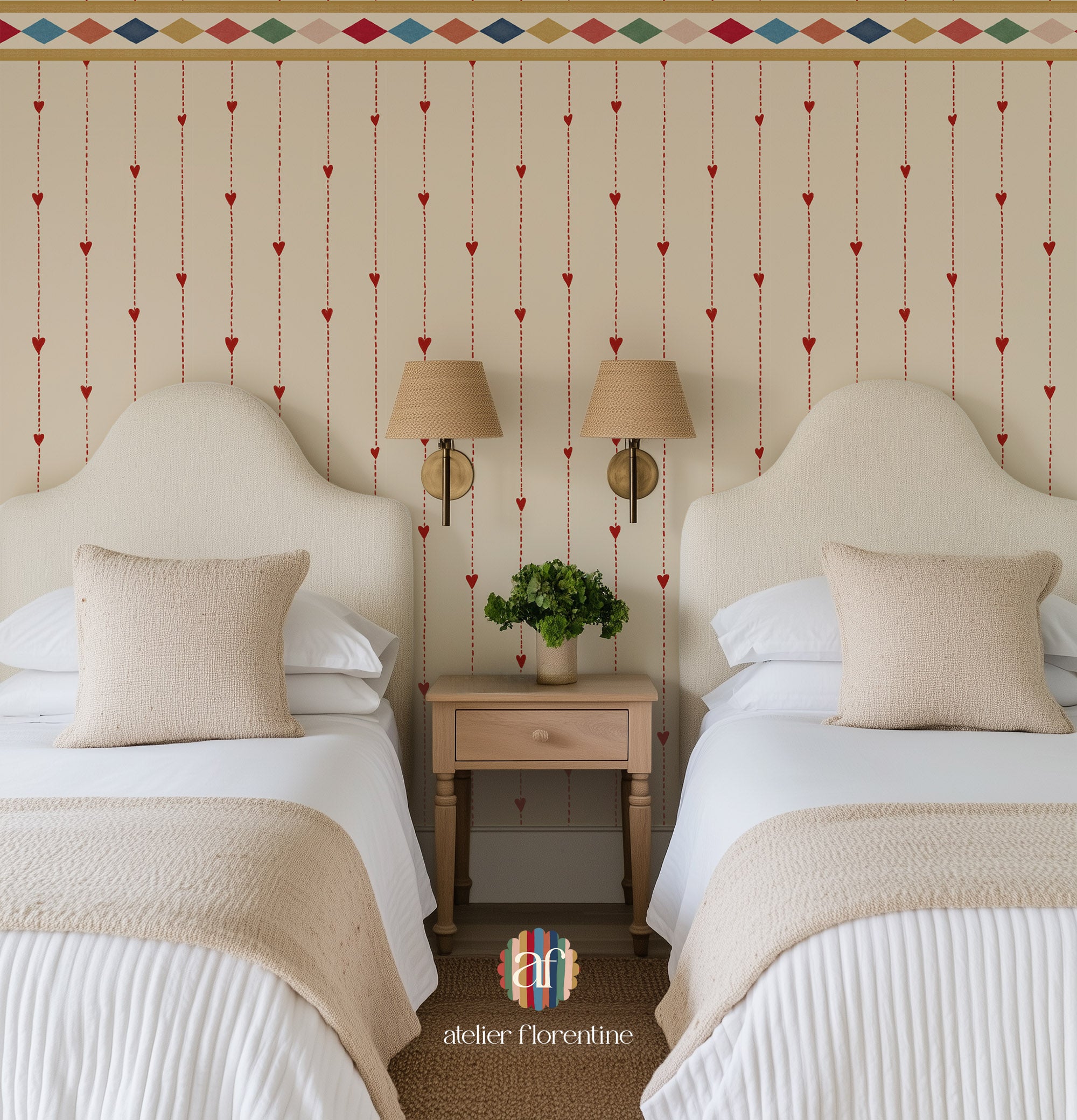 Heart wallpaper for children’s rooms – playful and timeless nursery wallpaper with hearts