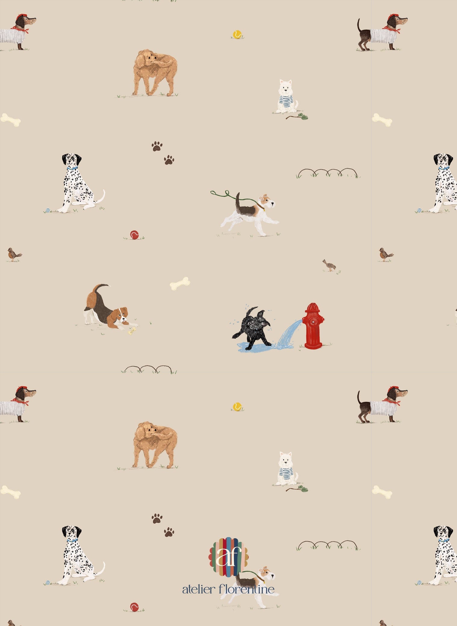 Dog Wallpaper for Kids – Original Children’s Wallpaper for Nurseries & Rooms