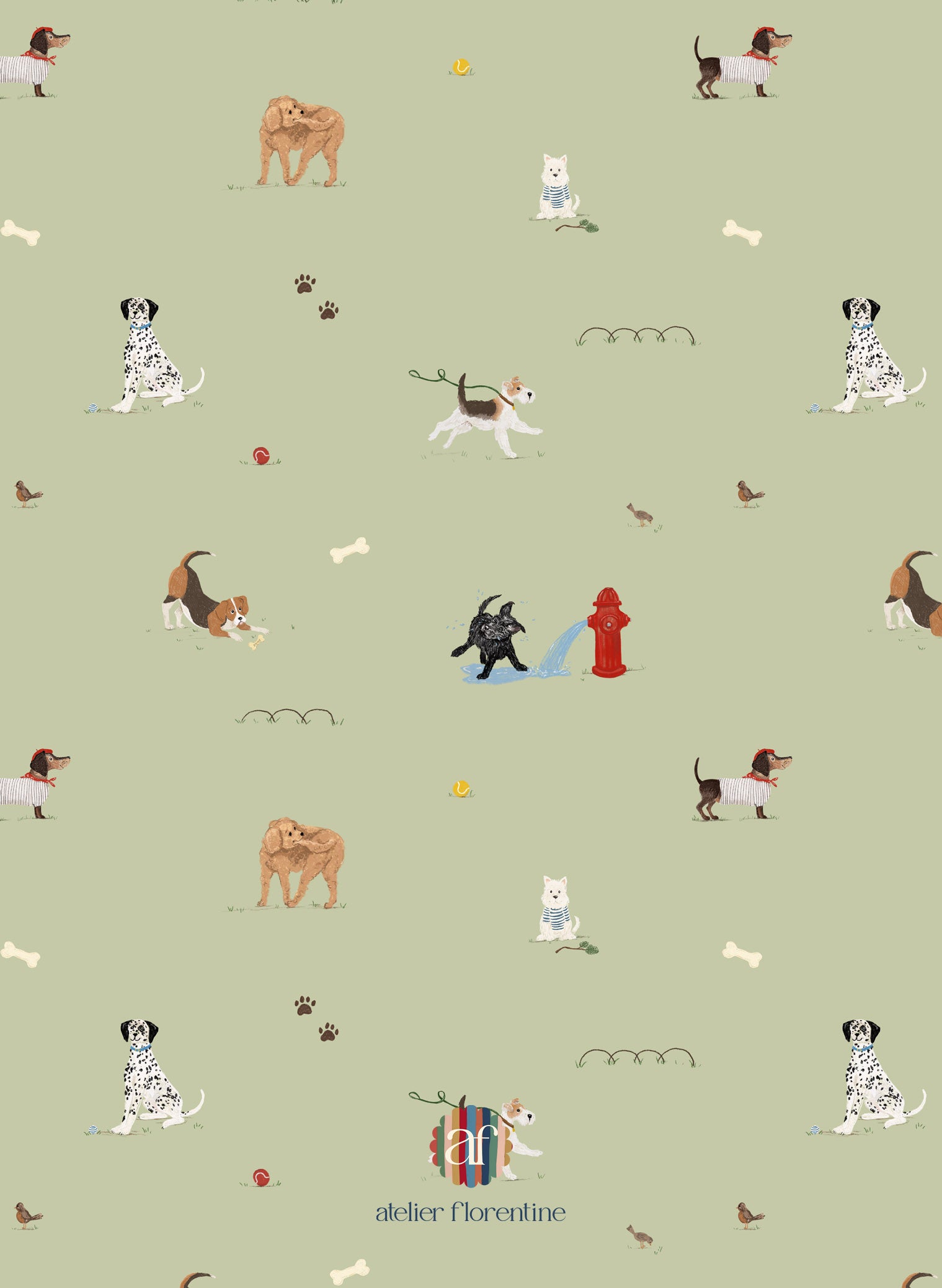 Dog Wallpaper for Kids – Original Children’s Wallpaper for Nurseries & Rooms