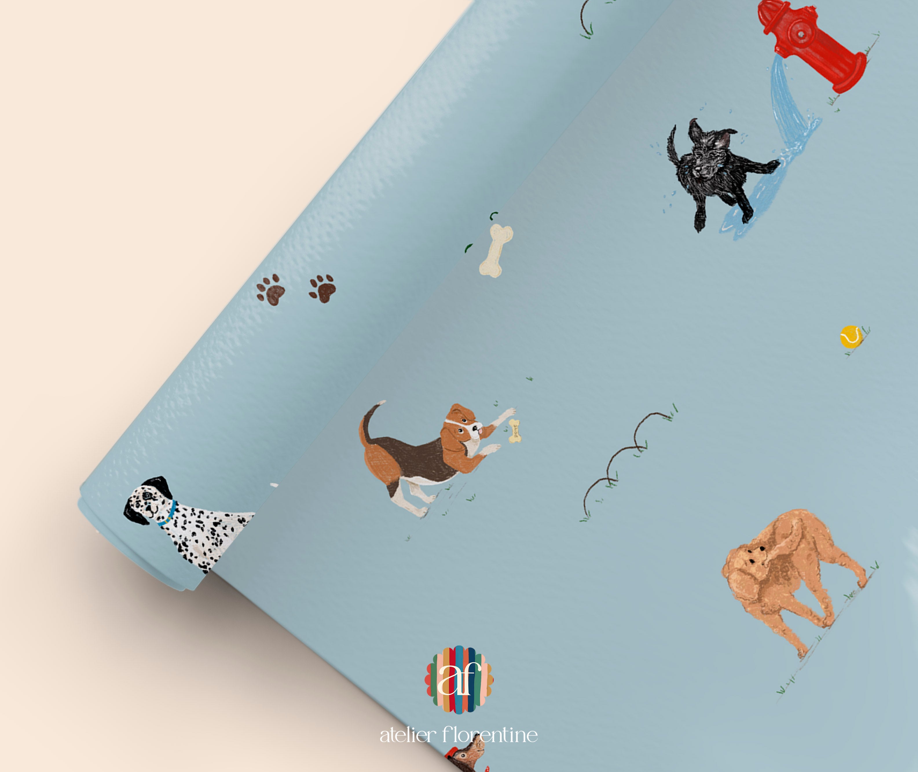 Dog Wallpaper for Kids – Original Children’s Wallpaper for Nurseries & Rooms