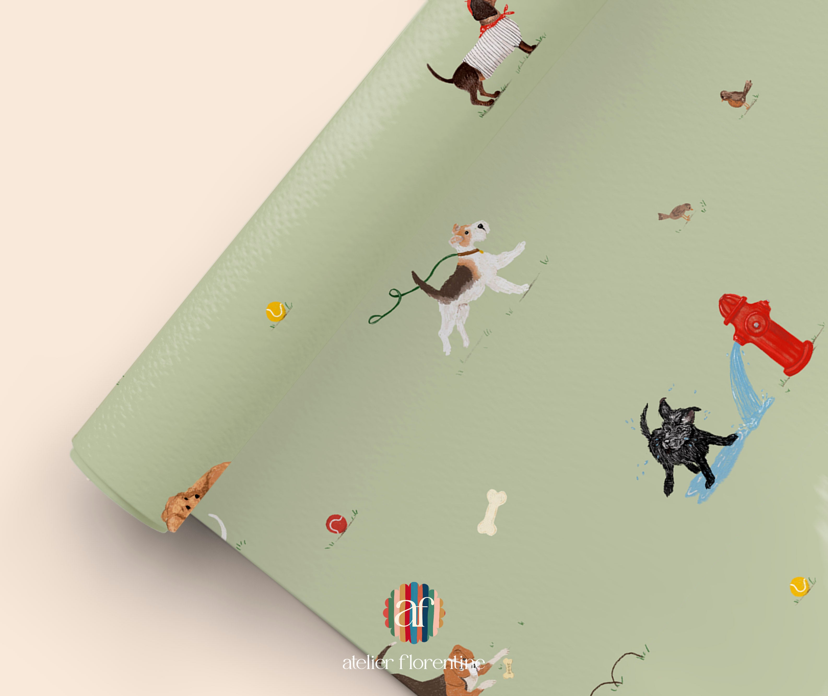 Dog Wallpaper for Kids – Original Children’s Wallpaper for Nurseries & Rooms