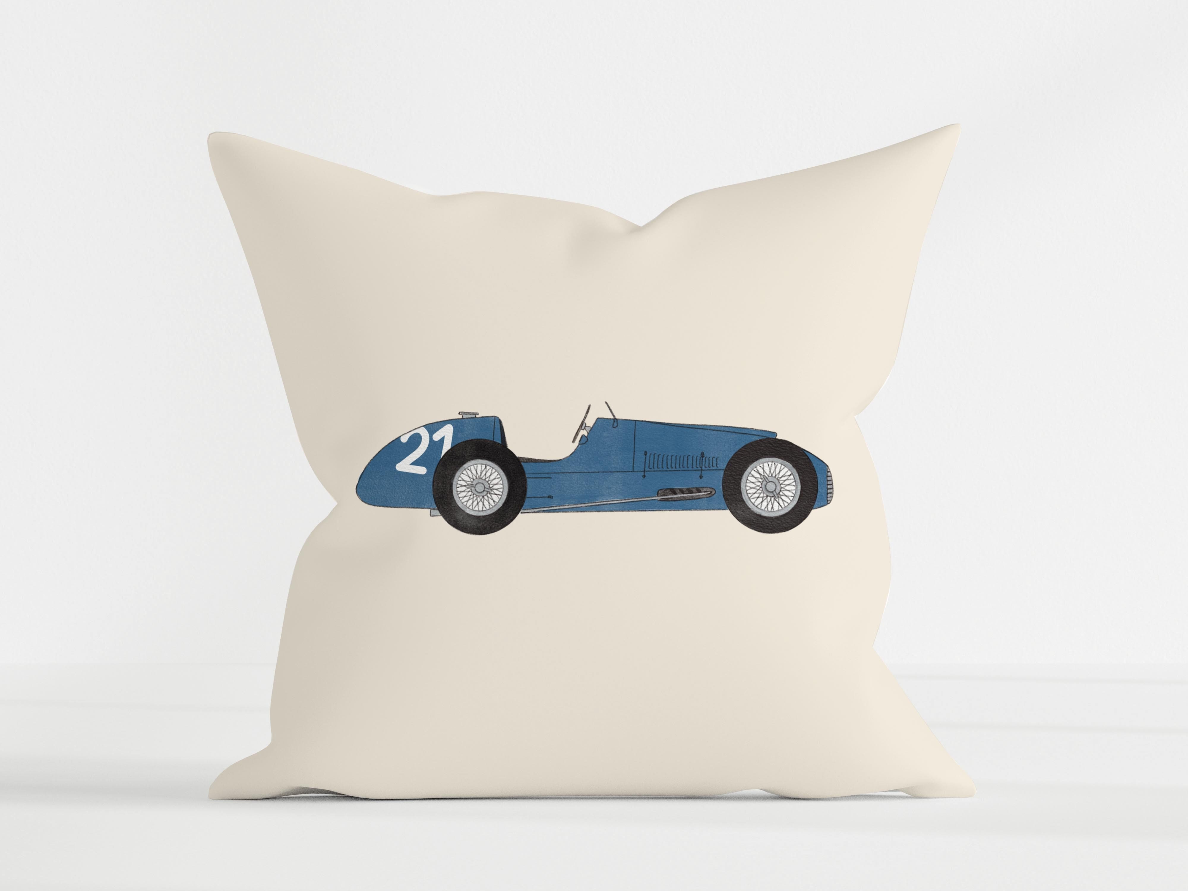 Cushion Race car blue