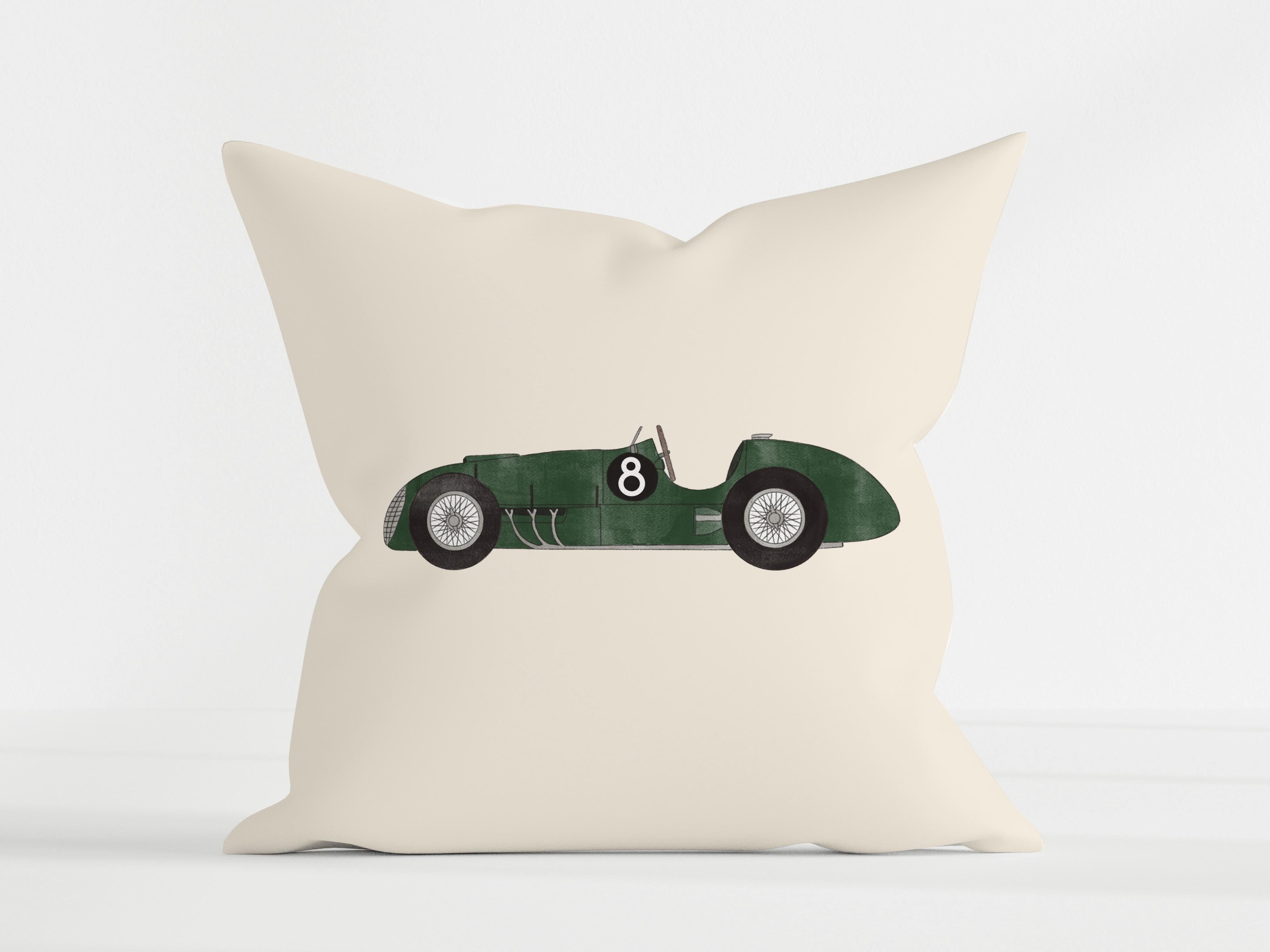 Cushion Race car green