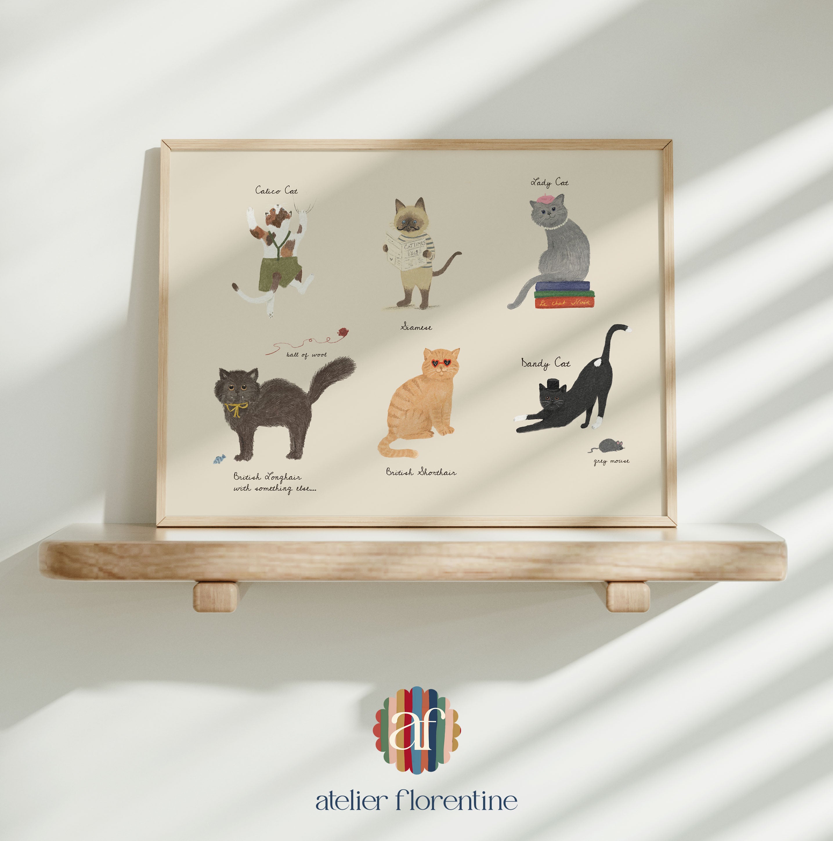 Nursery artwork for kids cats cat kitten poster for children