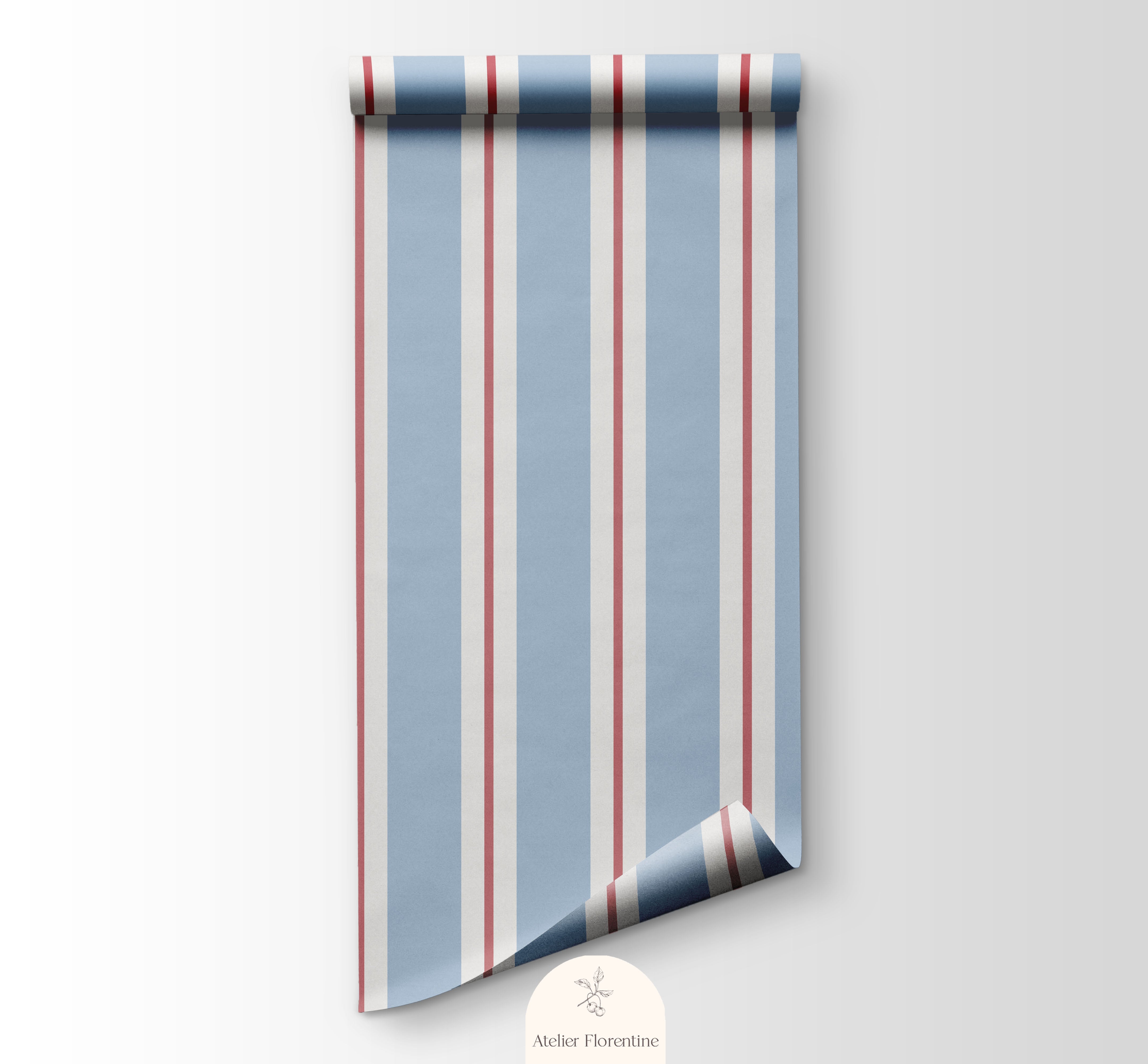 Bold Stripes Wallpaper - Blue & Red