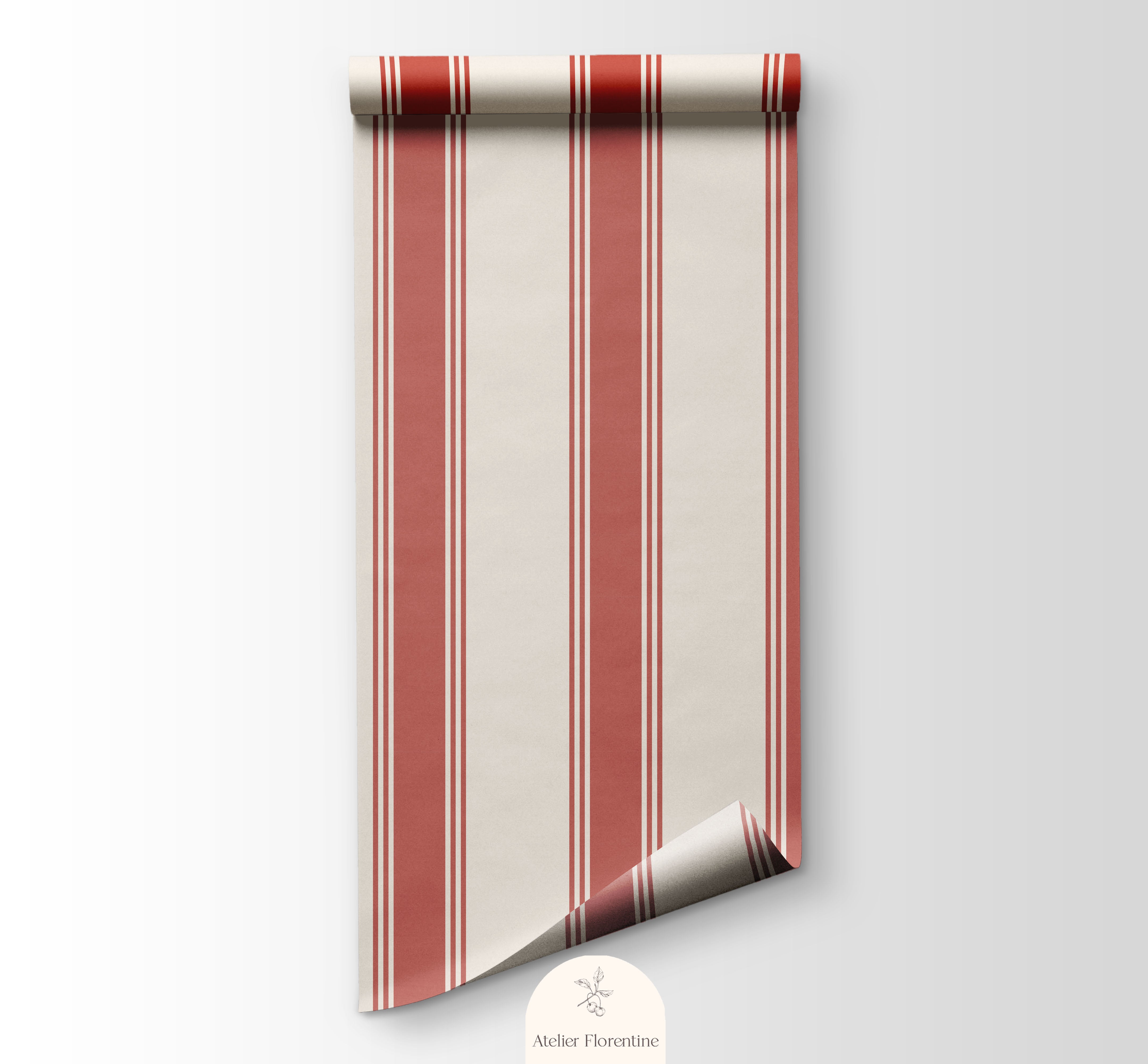 Double Red Stripes Wallpaper