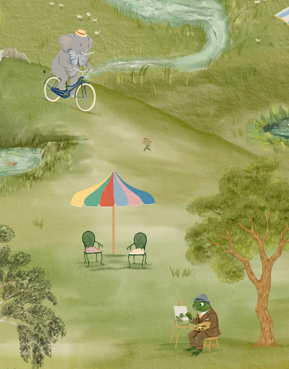 nursery wallpaper mural kids wallpapers childrens room Lake District Beatrix potter