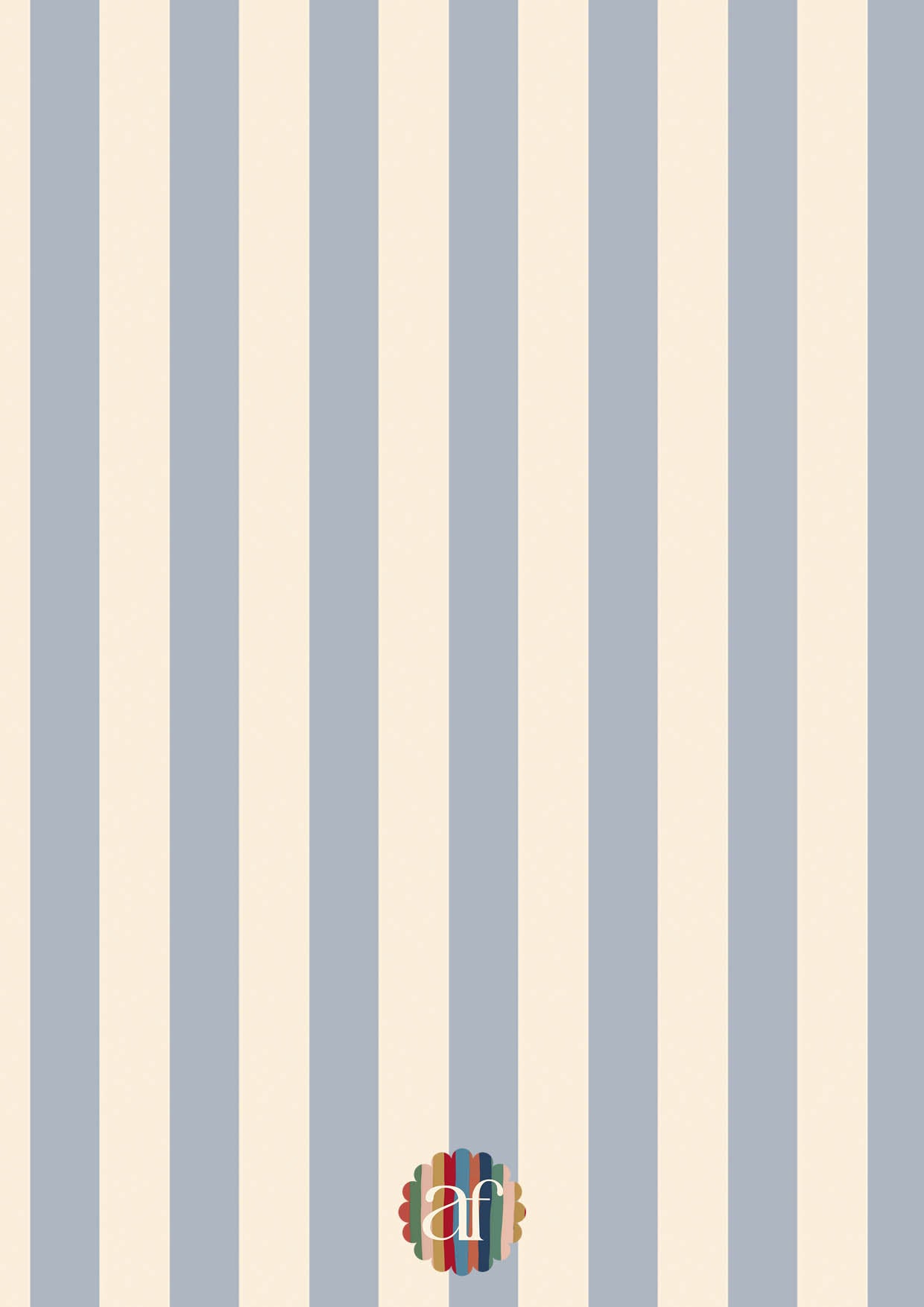 Small Stripes Wallpaper - Ocean Blue