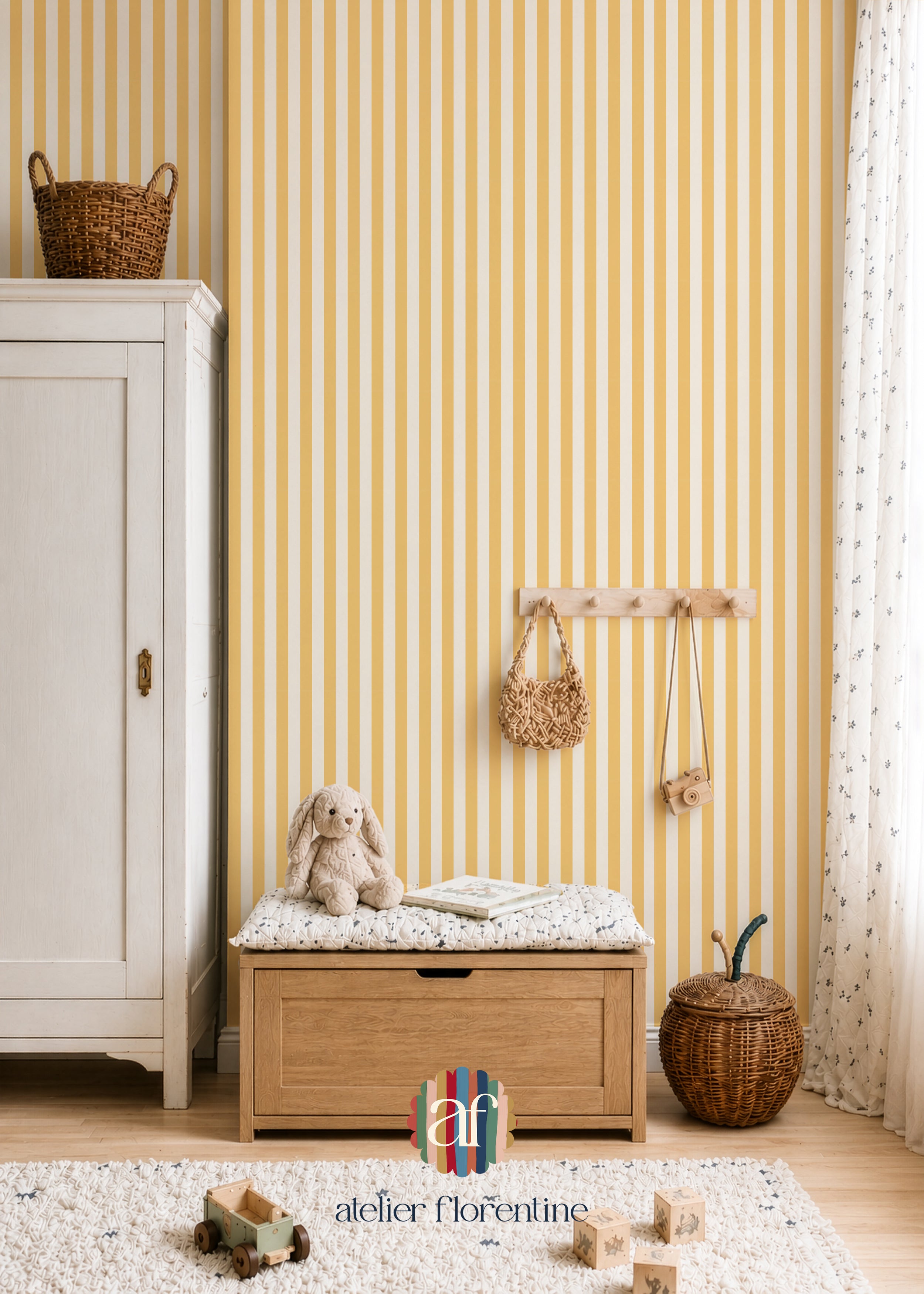 Small Stripes Wallpaper - Yellow