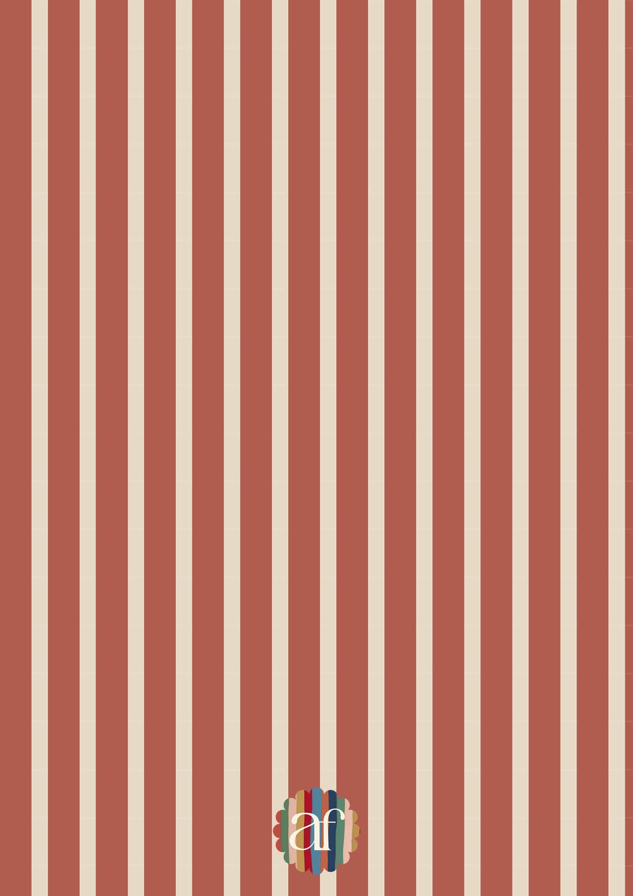 Small Stripes Wallpaper - Brick