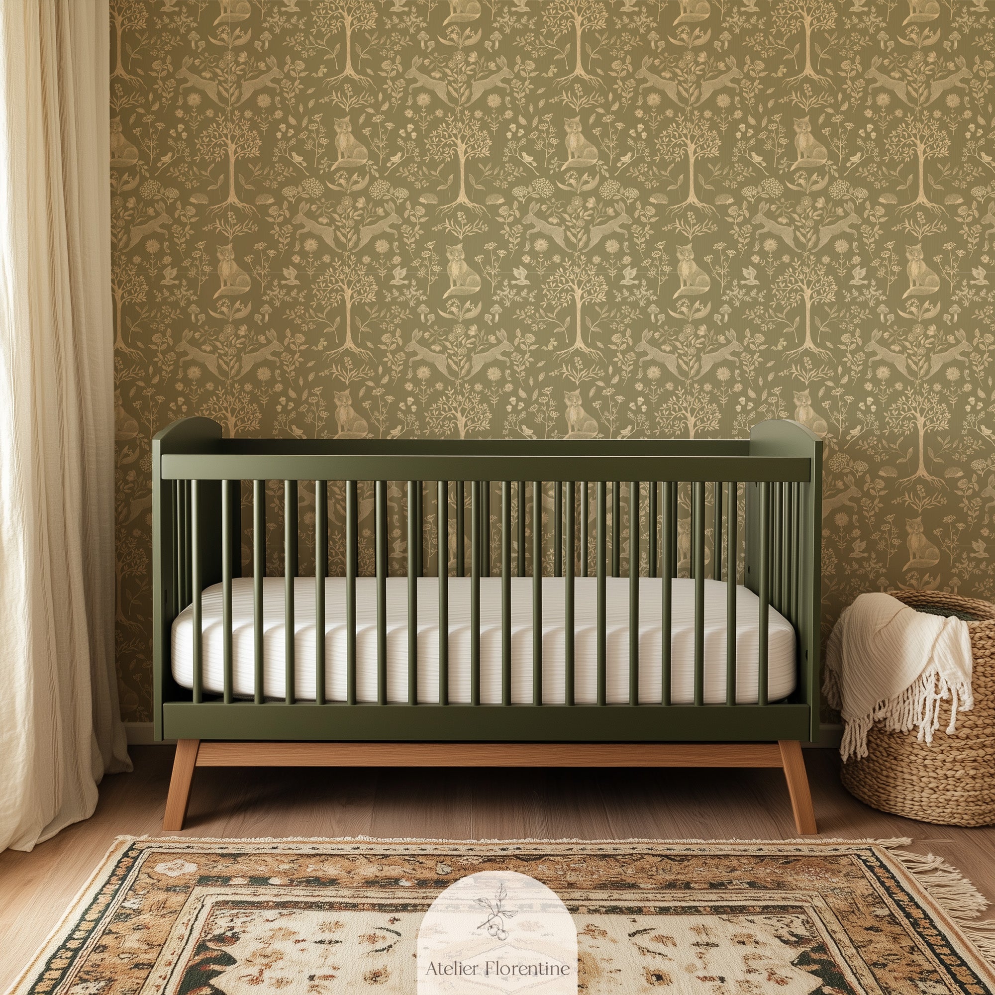 children's wallpaper forest animals green wallpapers for kids rooms and nurseries