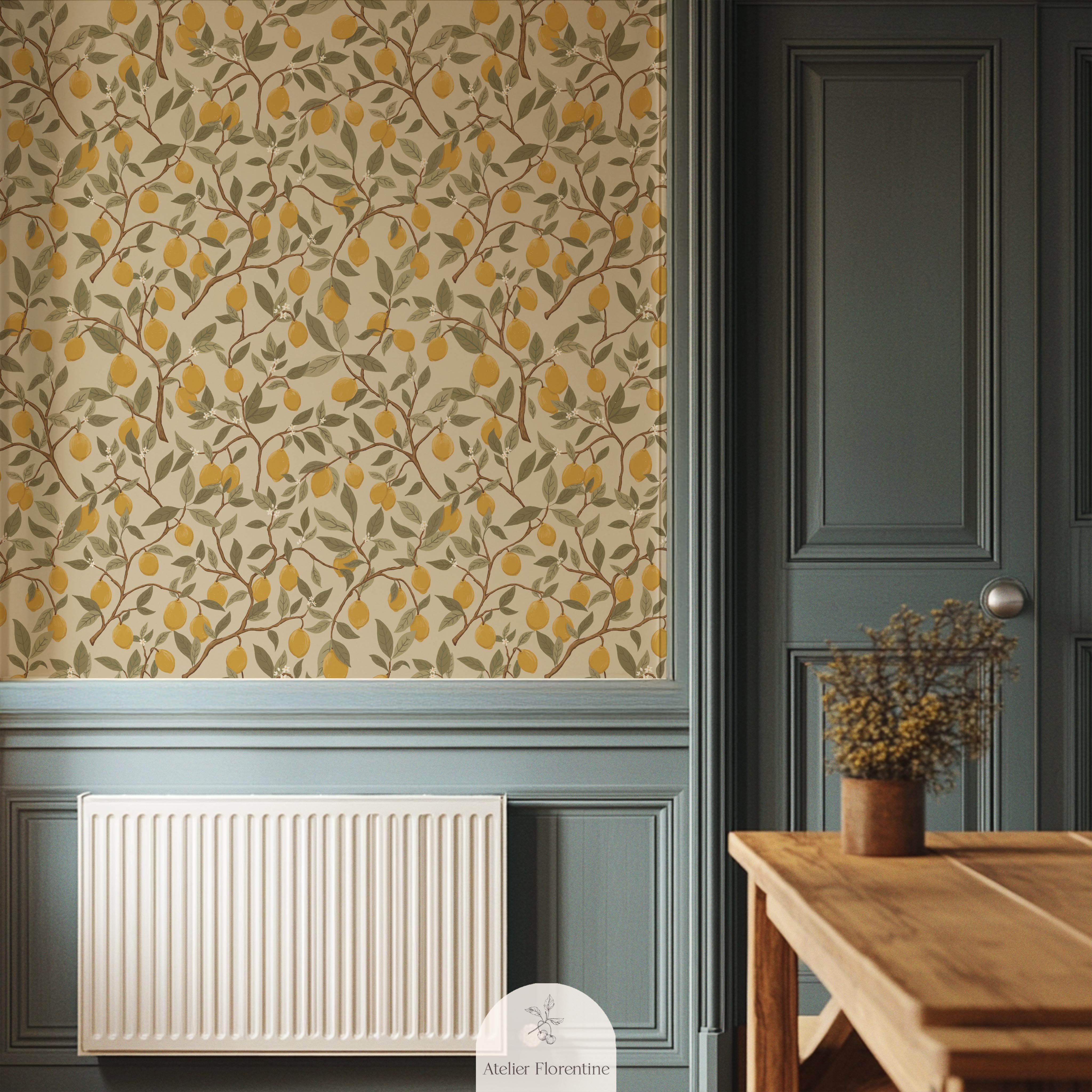 Lemon wallpaper nursery decor children's room lemons wallpapers