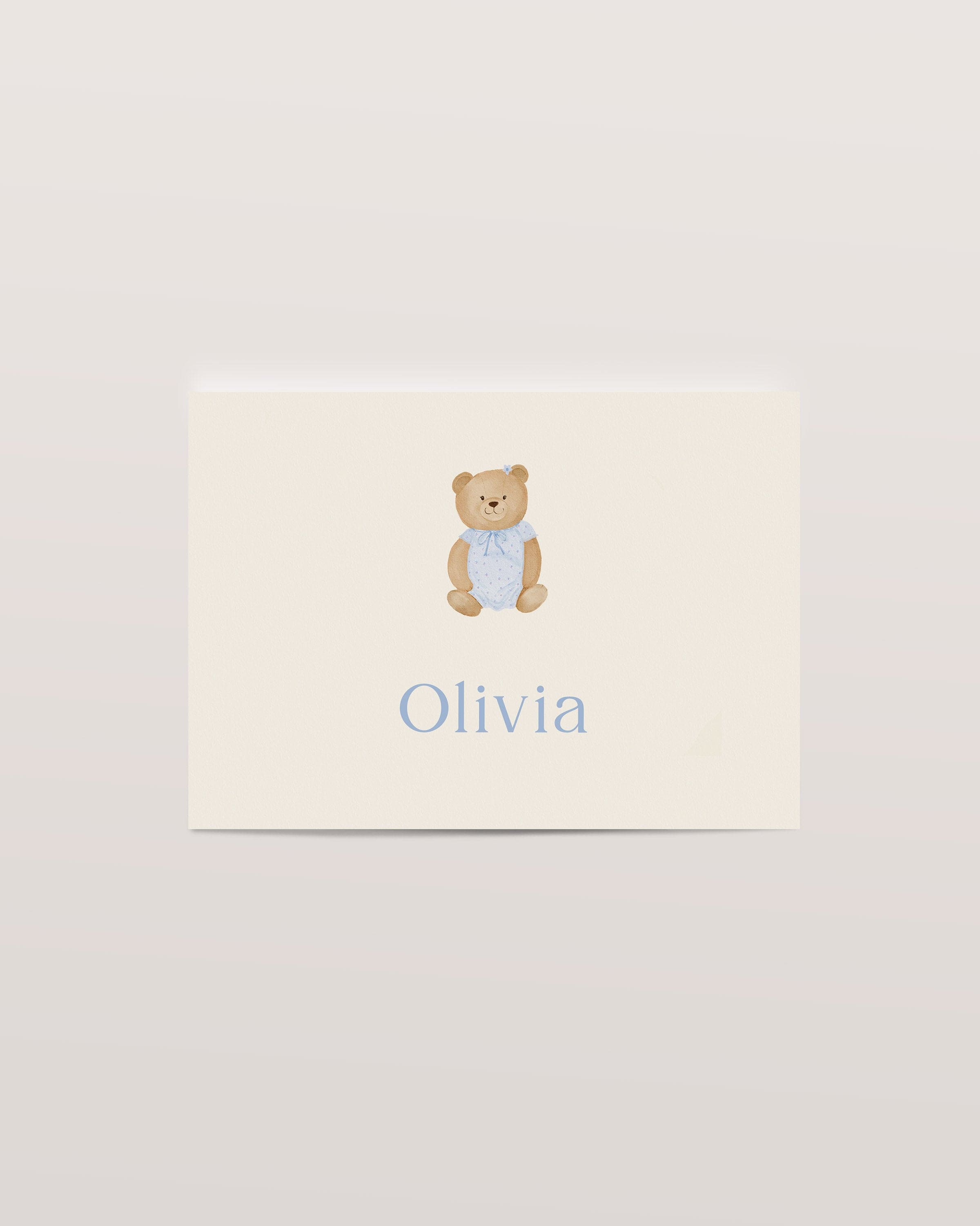 Birth blue teddy card