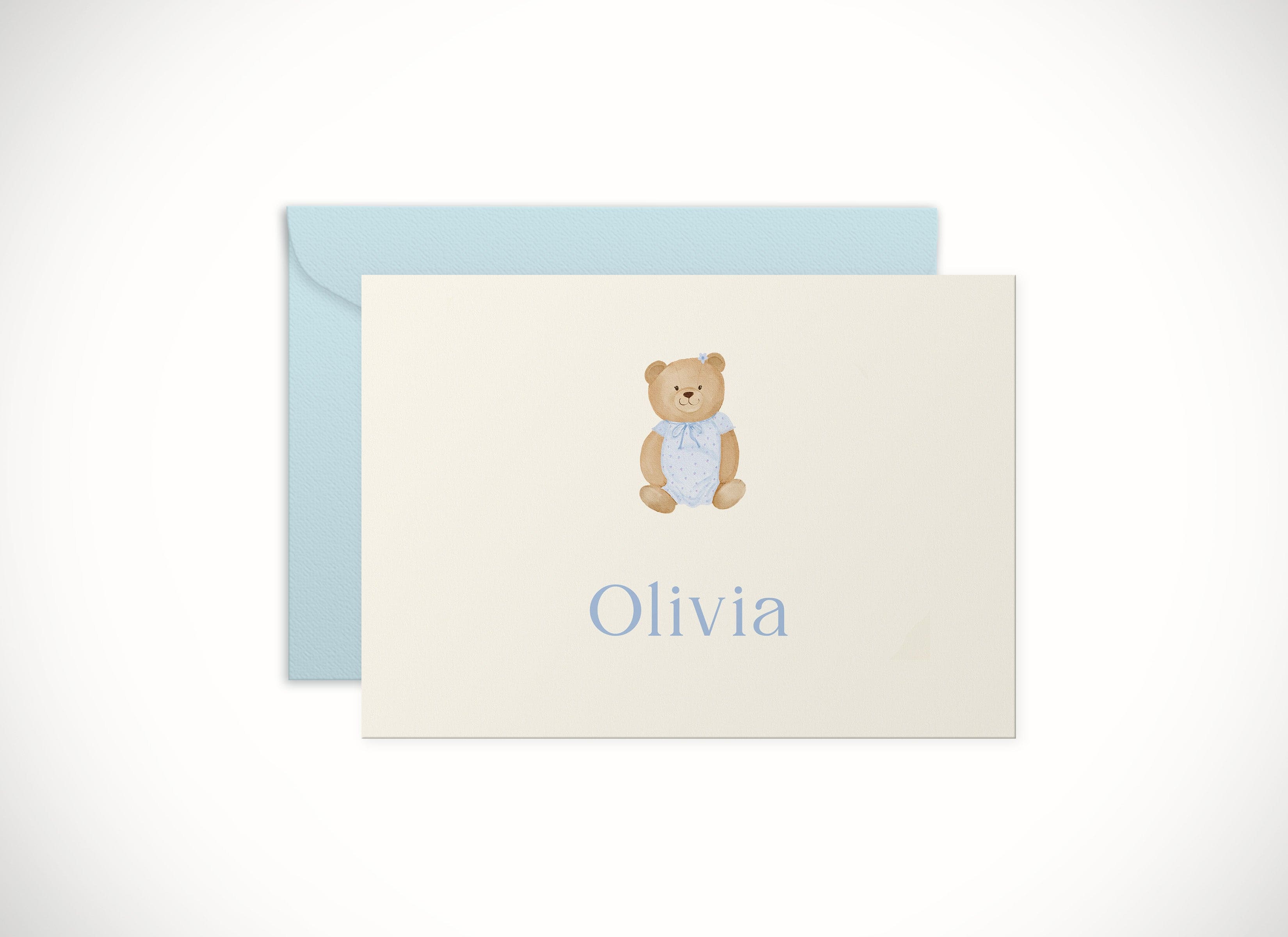 Birth blue teddy card