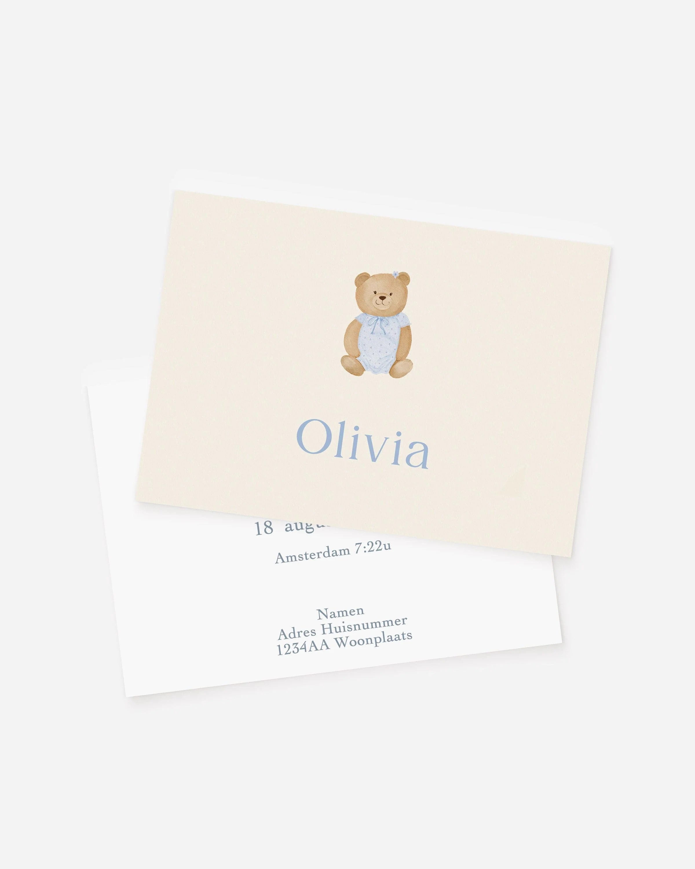 Sample Birth Blue Bear Card