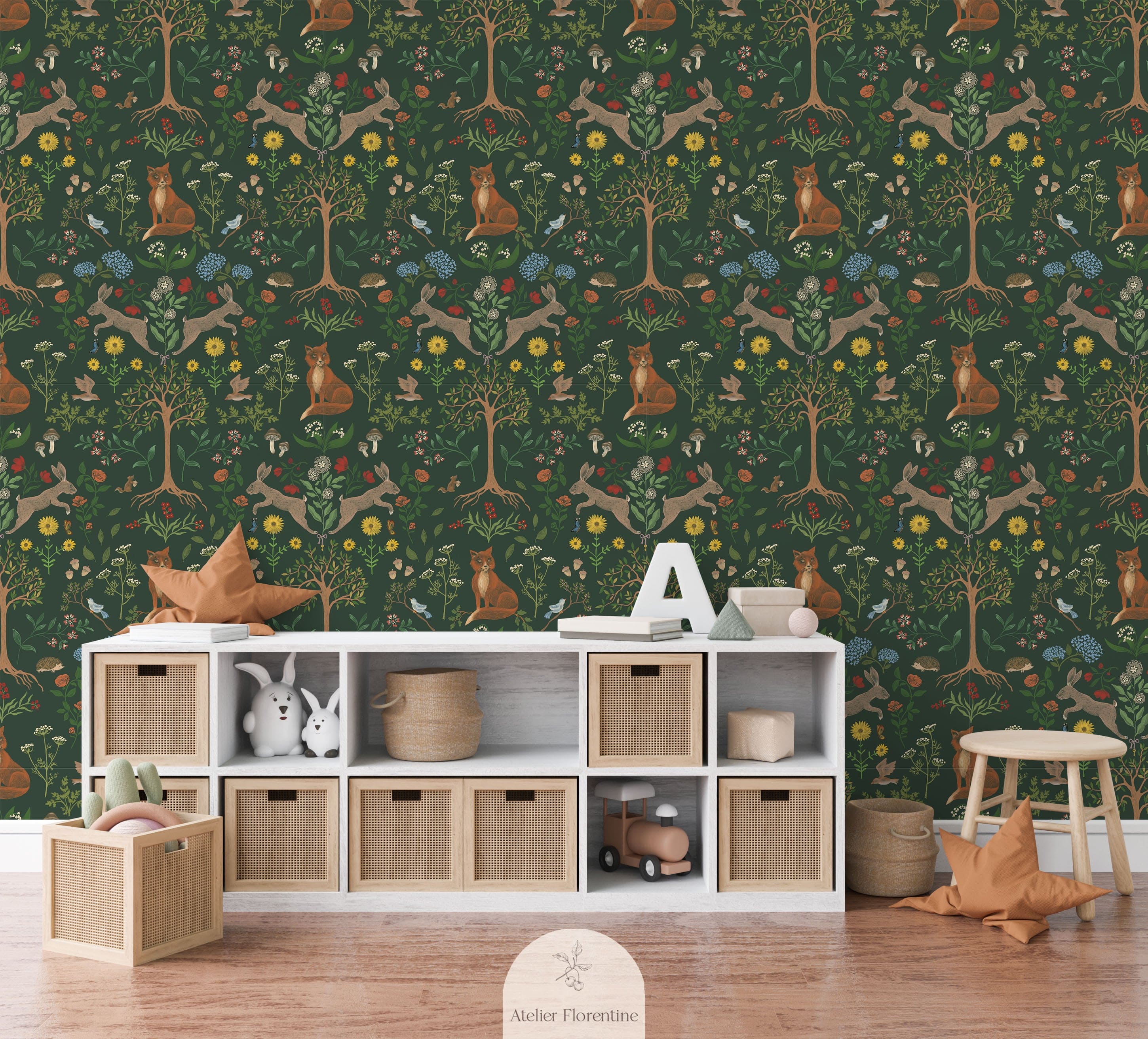 wallpaper forest animals children's wallpapers nursery decor