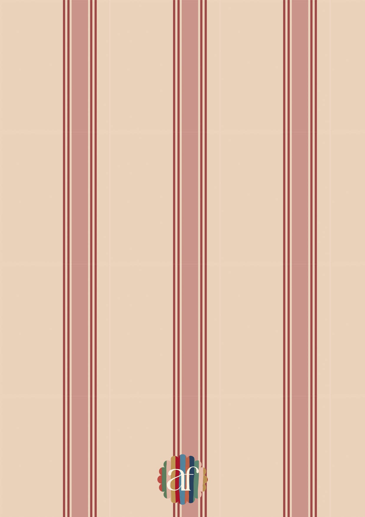College stripe Wallpaper - Pink and Red
