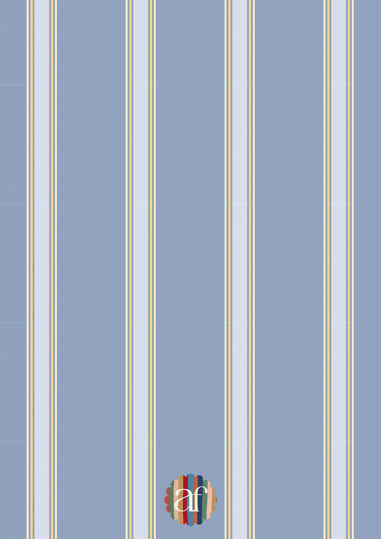 College Stripe Wallpaper - Blue and Yellow