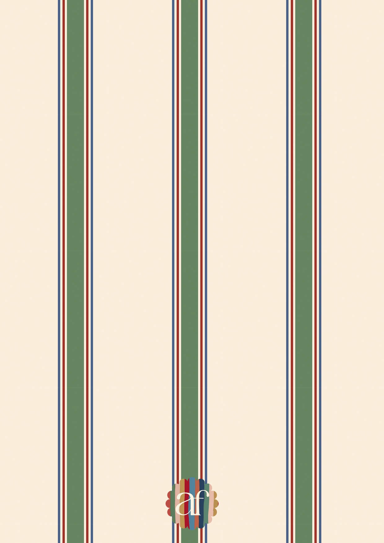 College Stripe Wallpaper - Green, Red and Blue