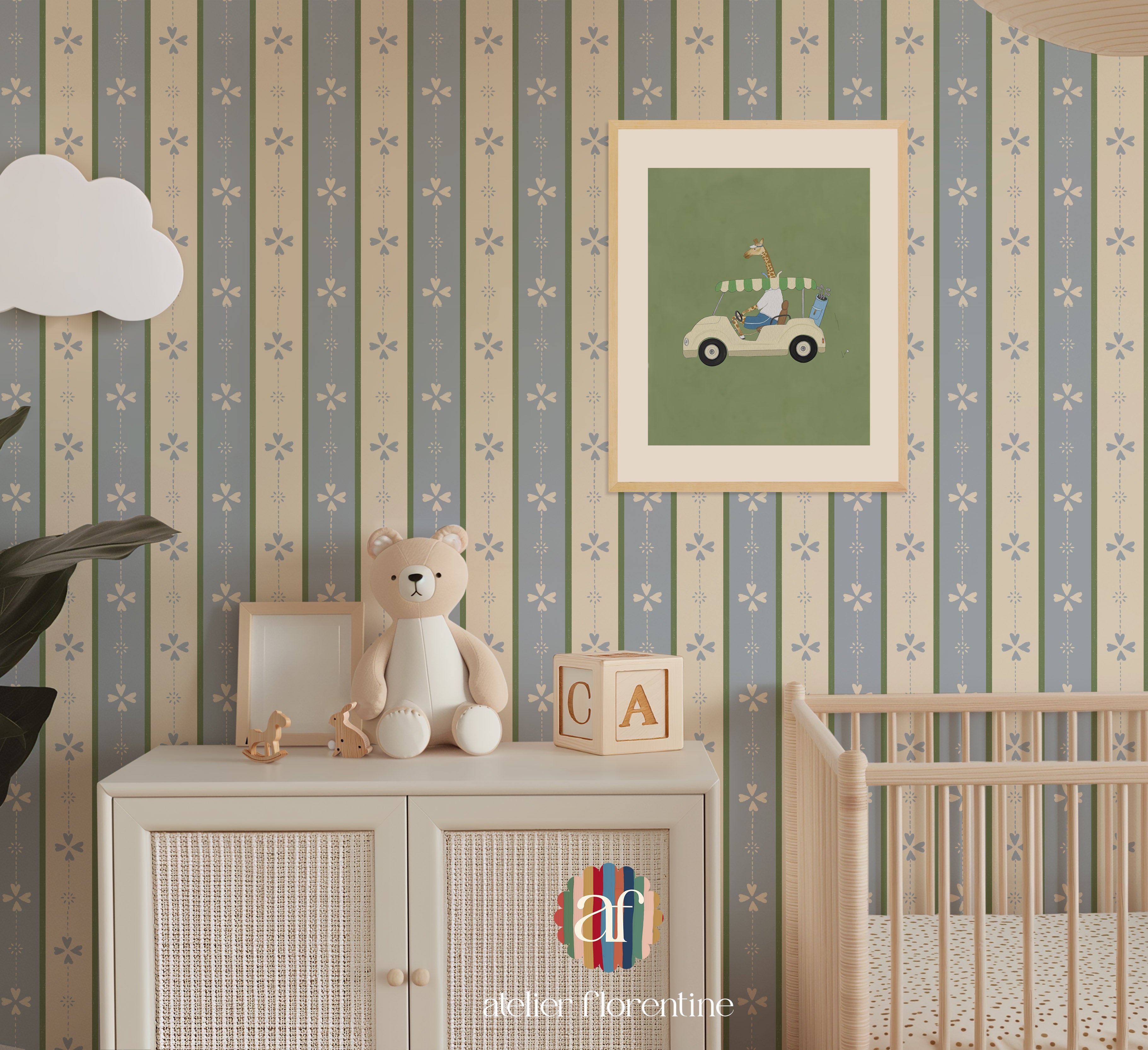 Cottage Stripe Wallpaper - Mix