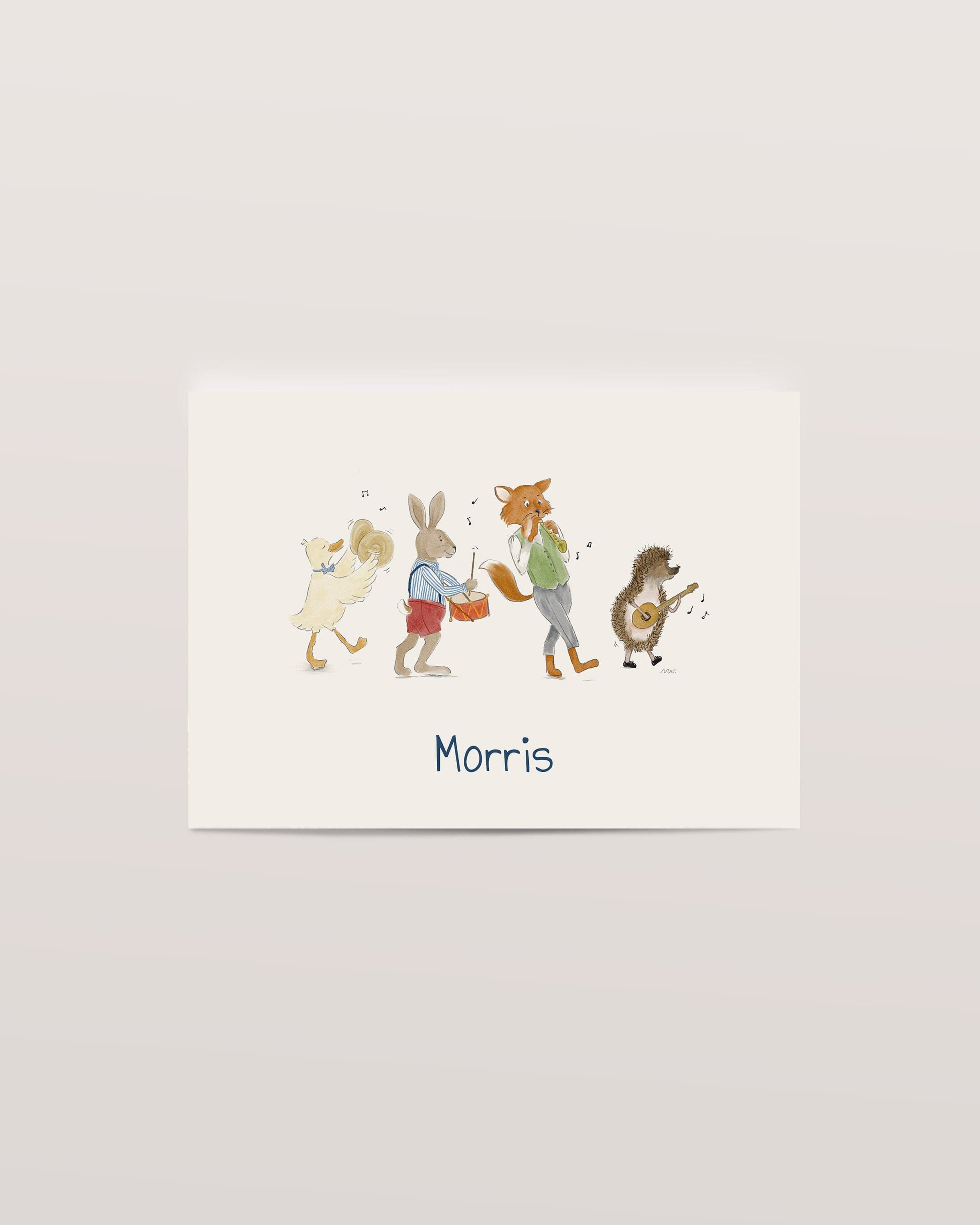 Birth animal music band card