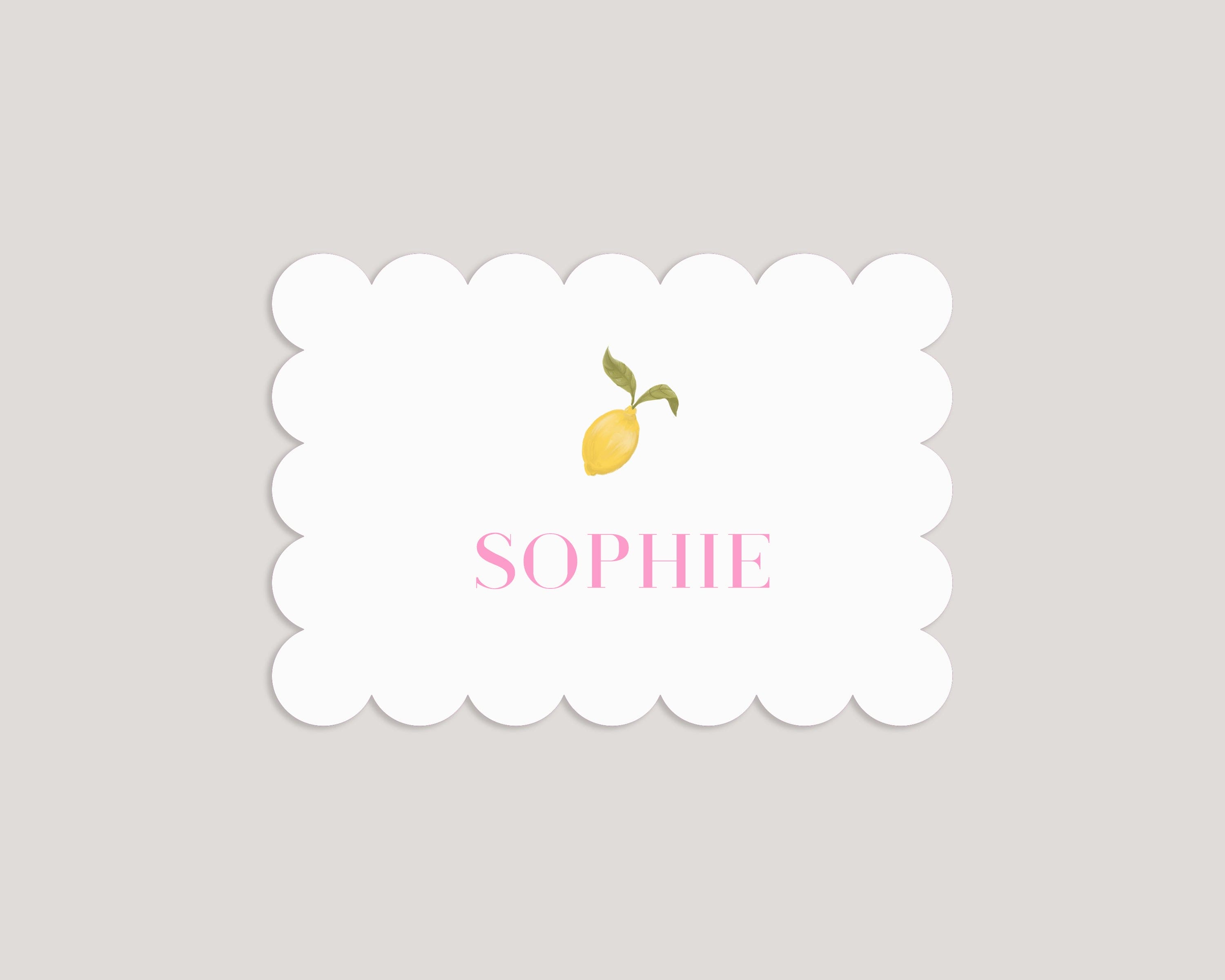 Beautiful birth card with lemon