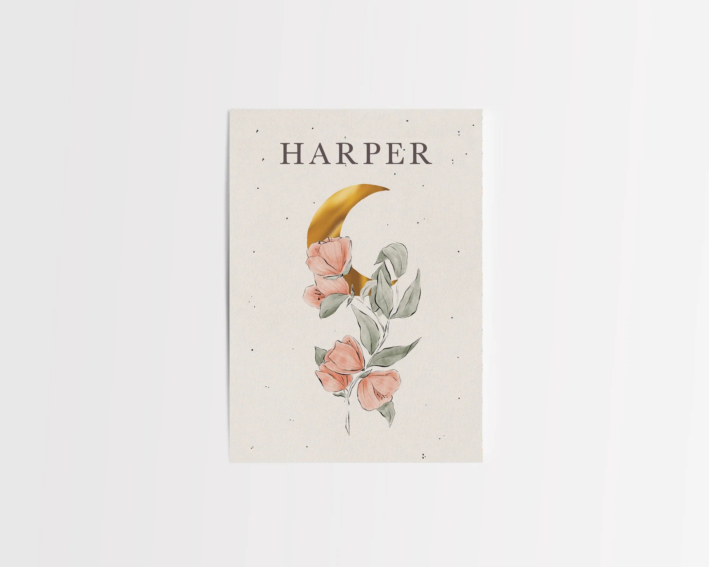 Sample Birth Card Moon & Flower