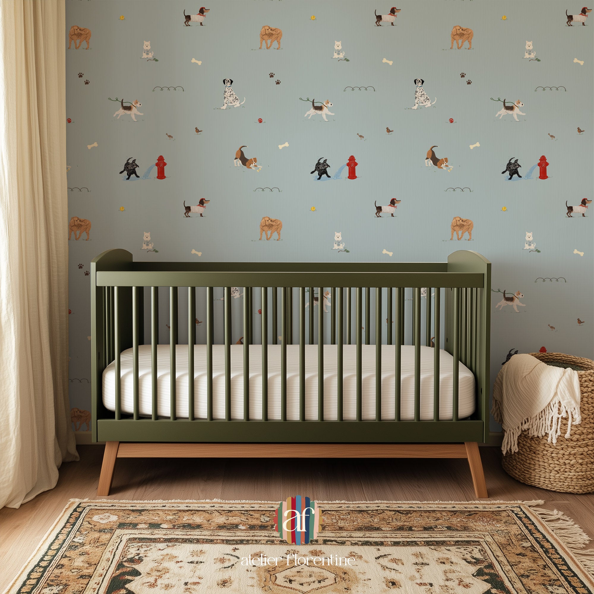 Dog Wallpaper for Kids – Original Children’s Wallpaper for Nurseries & Rooms