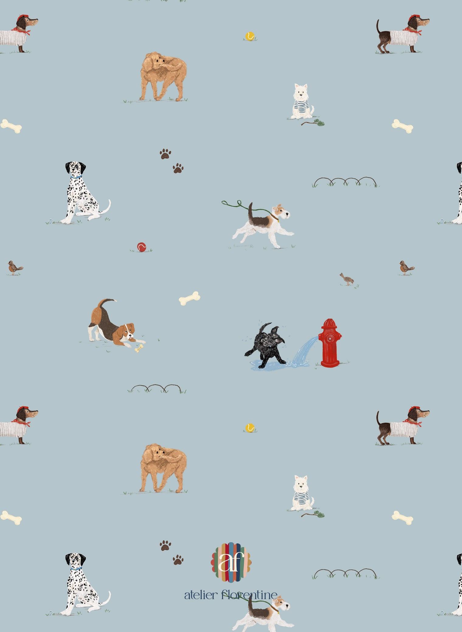 Dog Wallpaper for Kids – Original Children’s Wallpaper for Nurseries & Rooms