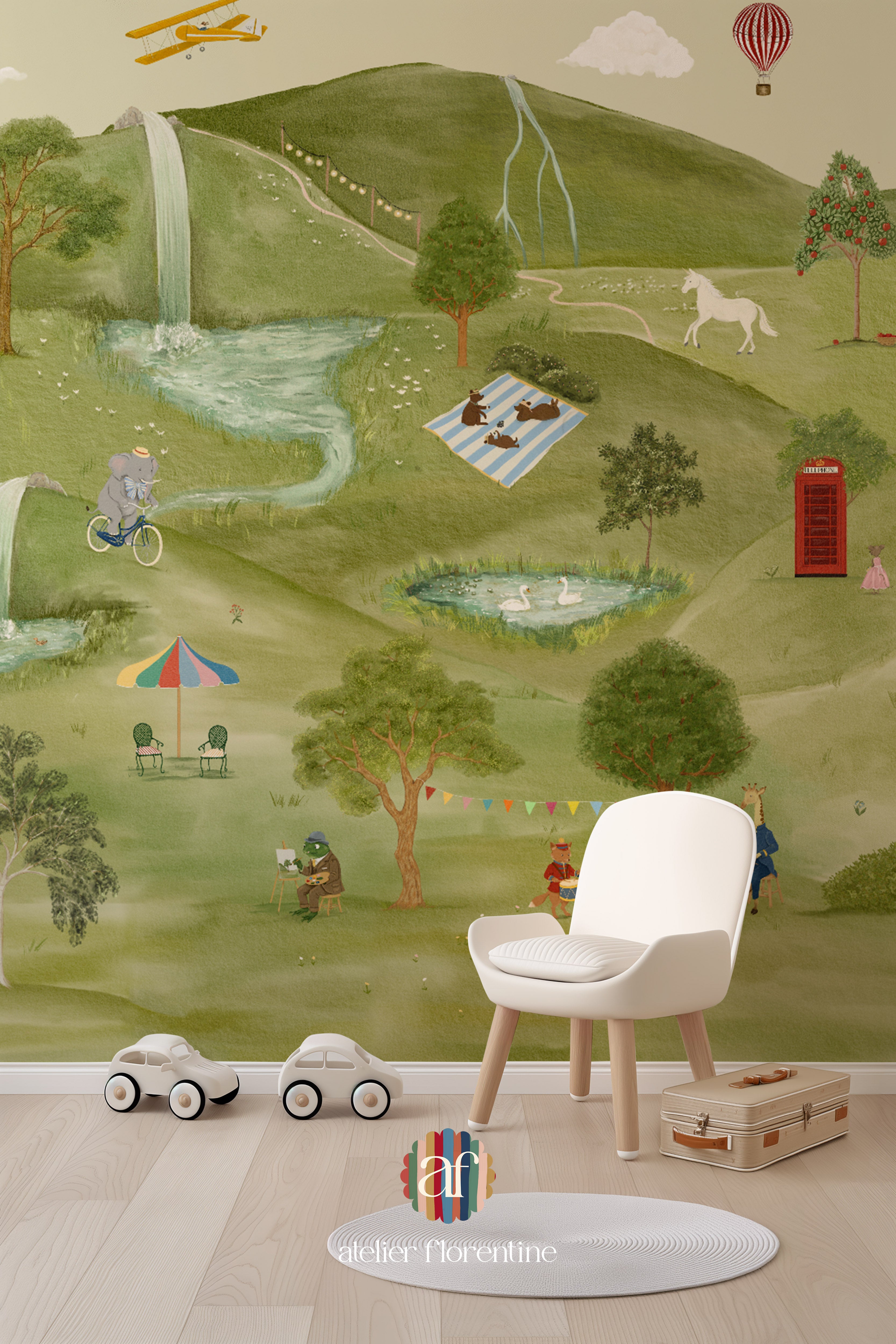 nursery wallpaper mural kids wallpapers childrens room Lake District Beatrix potter