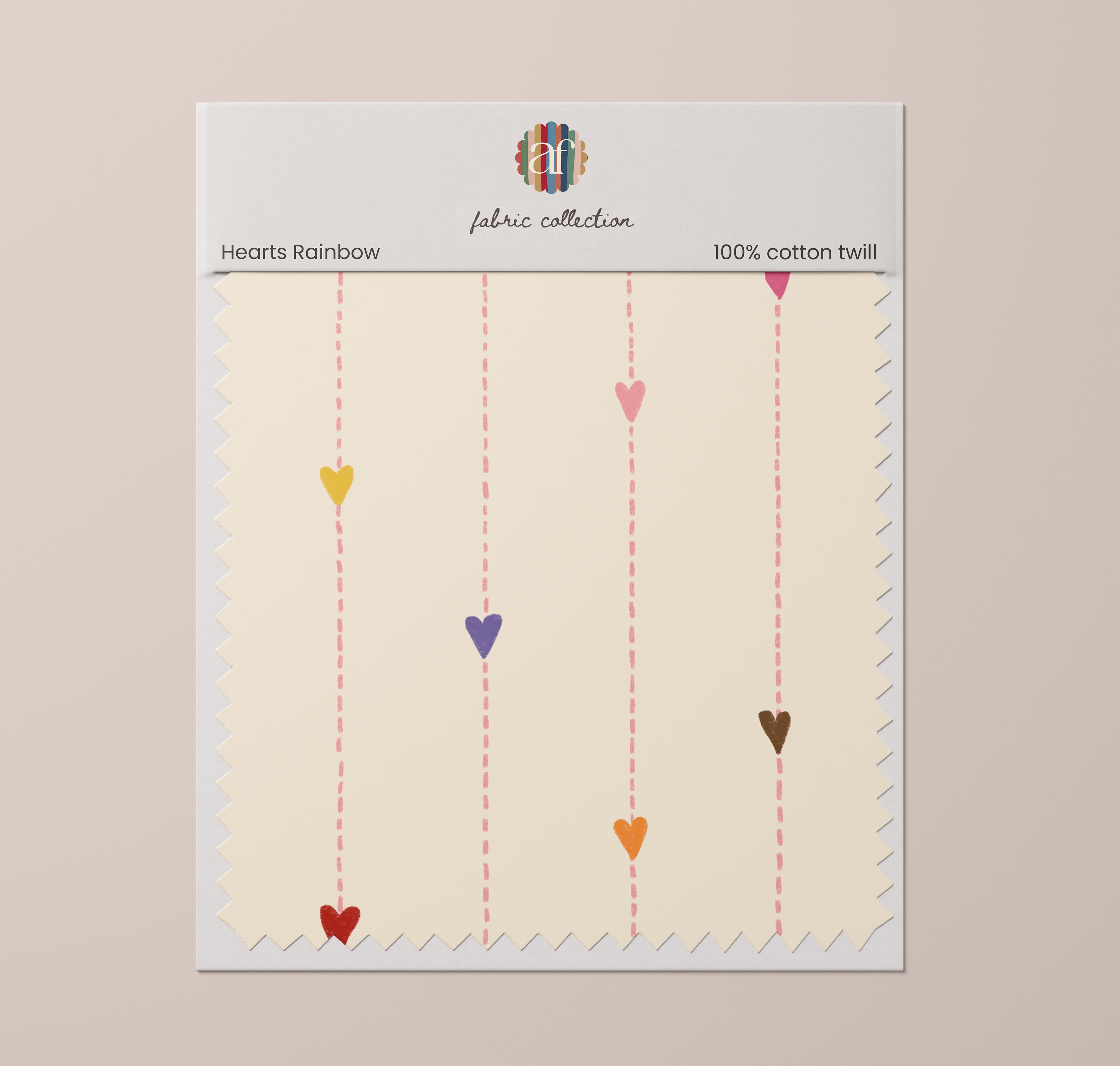 Nursery Fabric - Hearts Rainbow