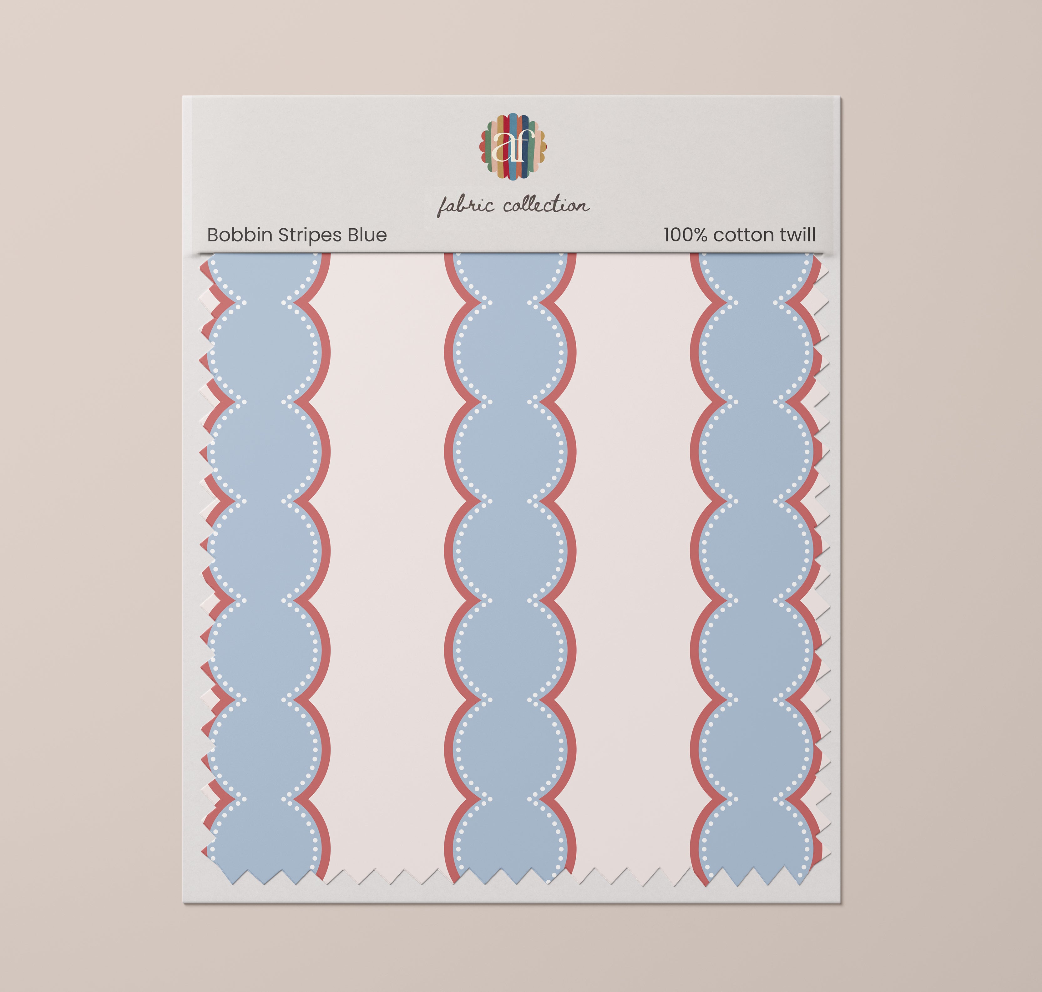 Nursery Fabric - Bobbin Stripe Blue