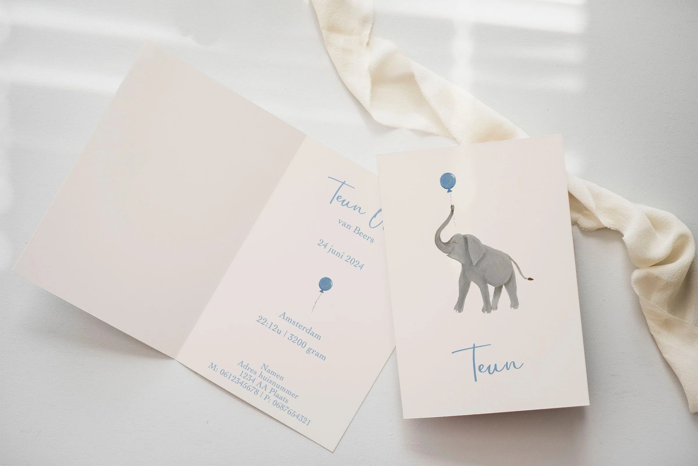 Sample Birth announcement Elephant