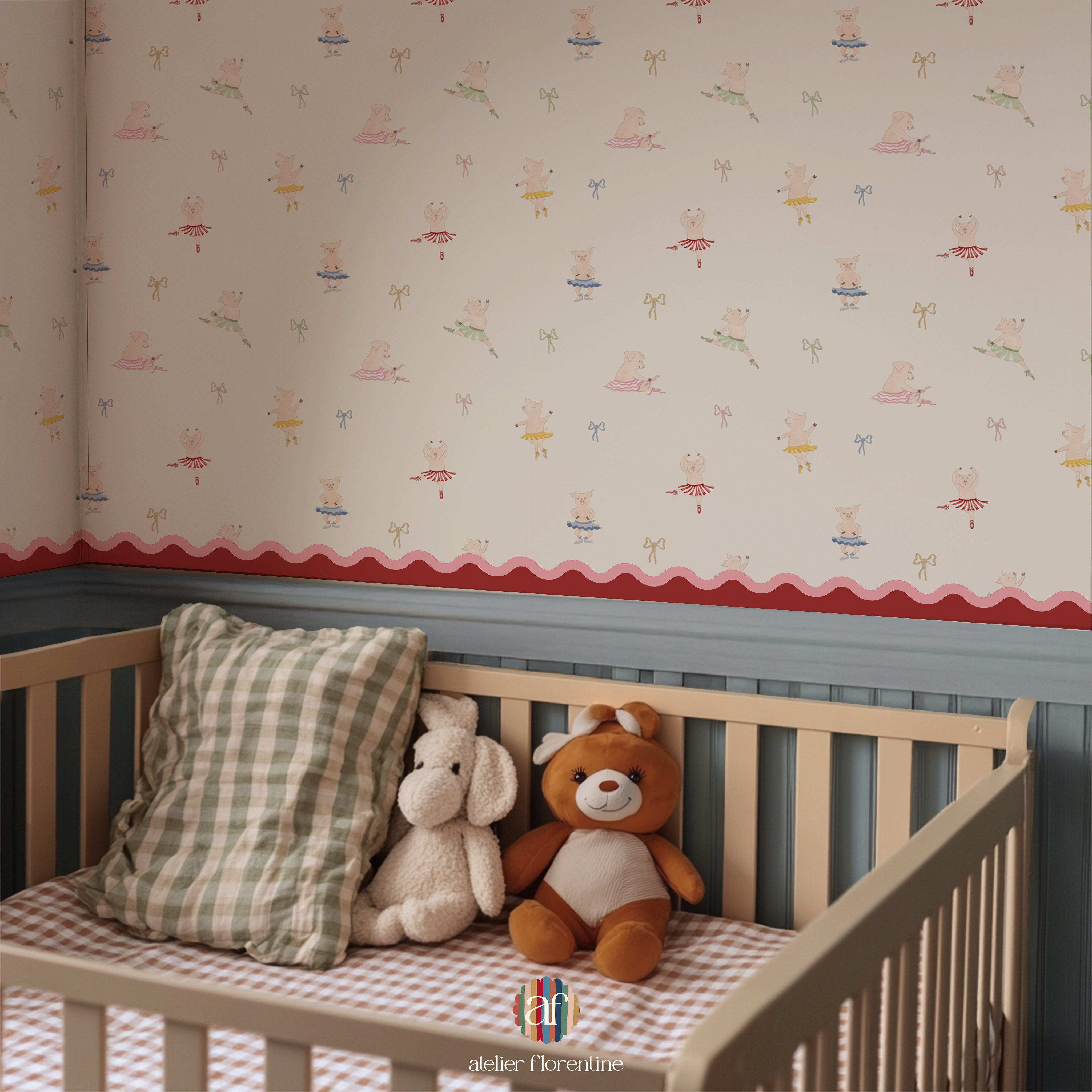 peel & Stick wallpaper border, children's decoration, nursery decor, girls room wallpapers