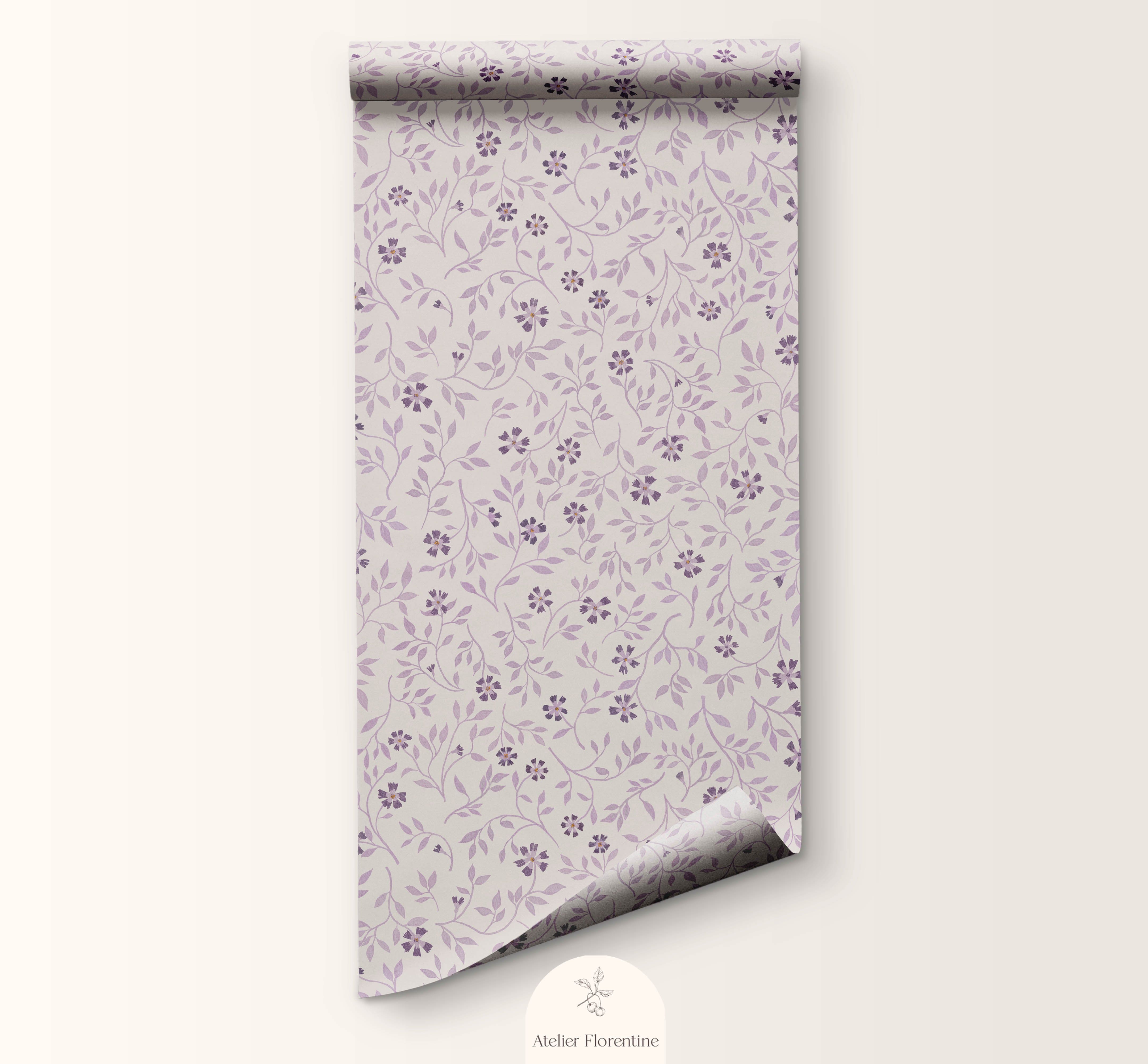 wallpaper flowers lilac pink nursery girls room wallpapers for kids children