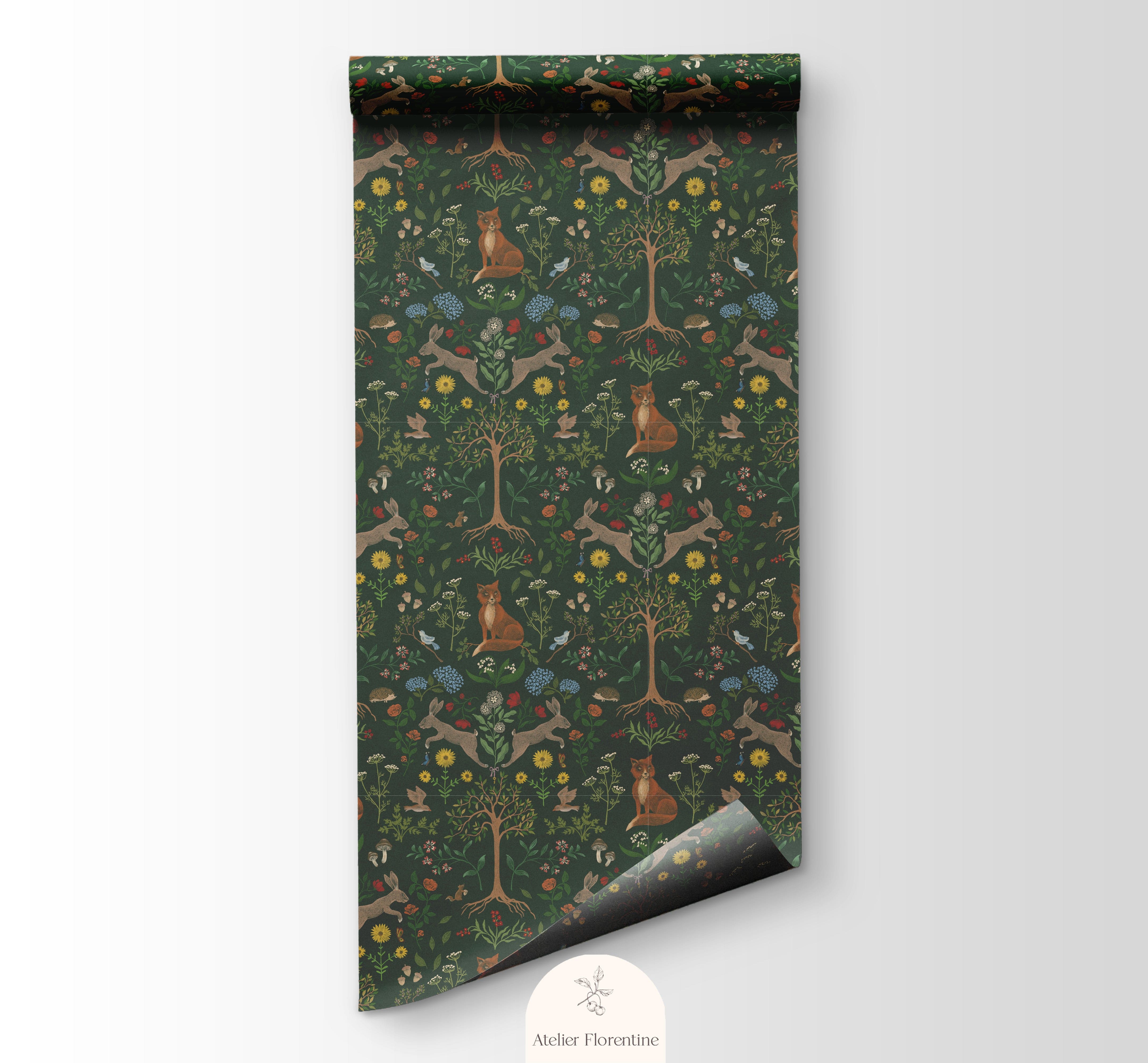 wallpaper forest animals children's wallpapers nursery decor