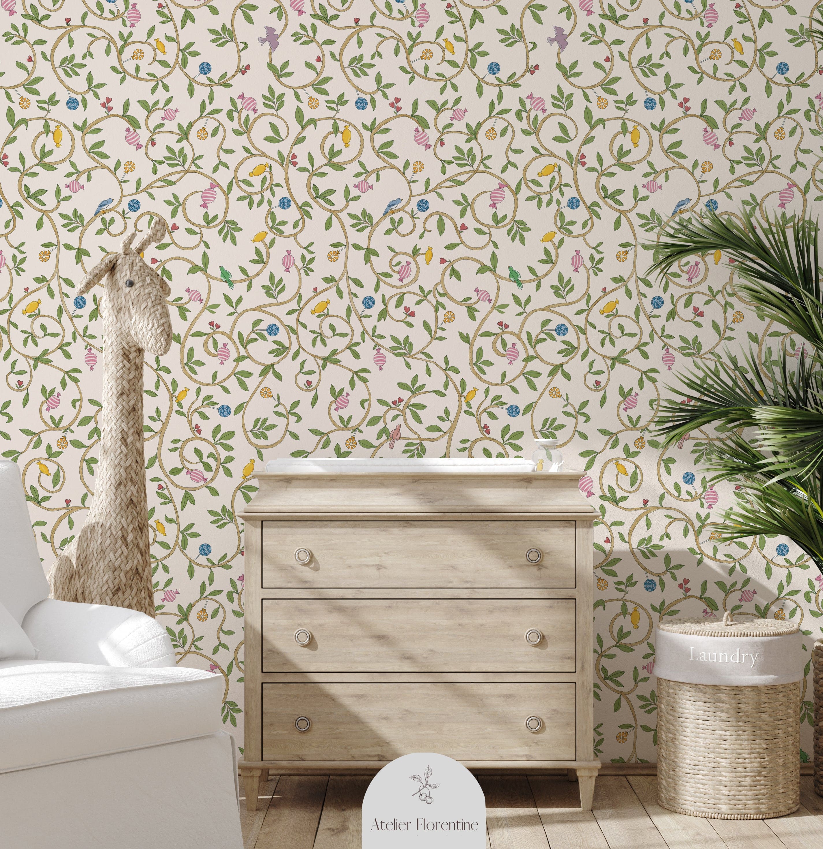 Candy wallpaper - Cream