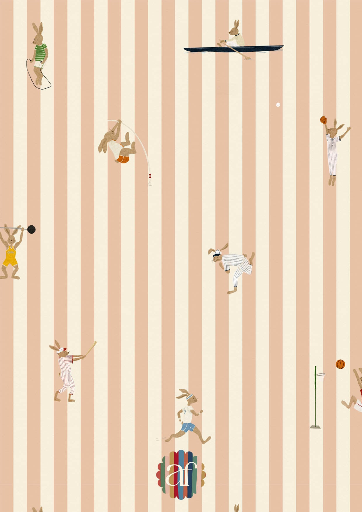Sports Bunnies Wallpaper - sand stripes