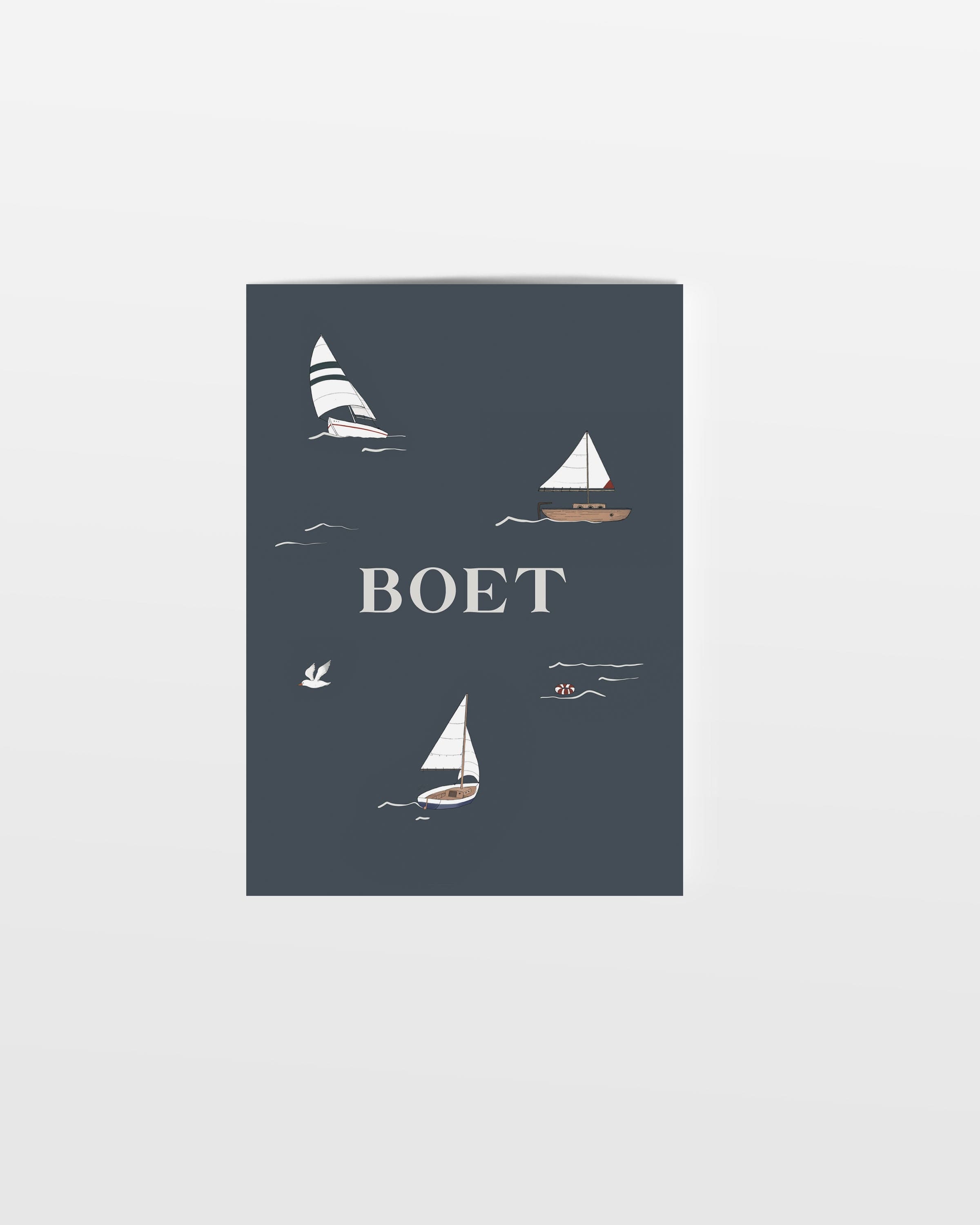 Birth card with sailboats